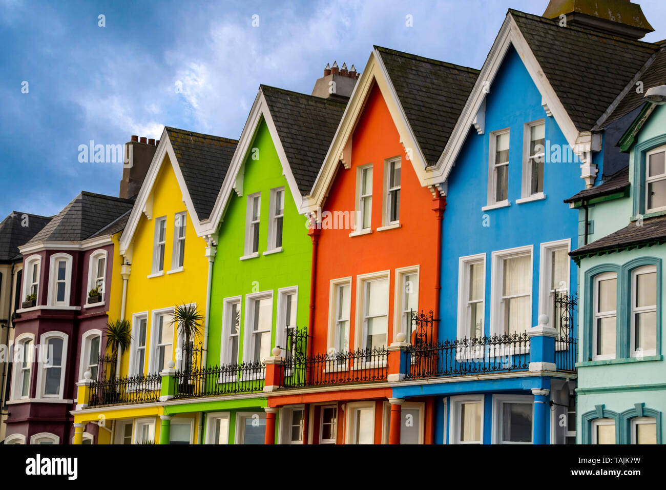 Whitehead coloured houses Stock Photo Alamy