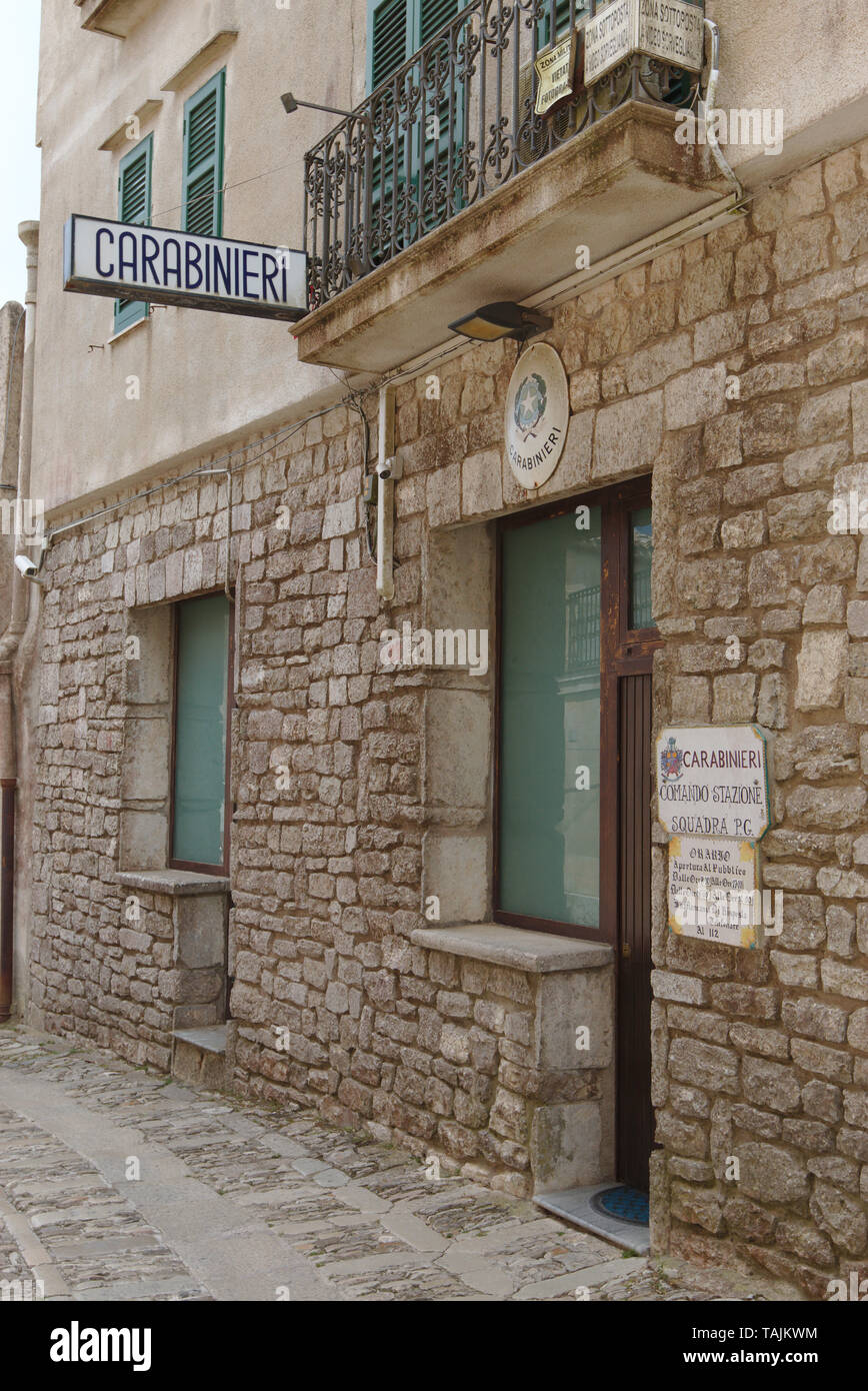 Police station (Carabinieri) in Erice Stock Photo