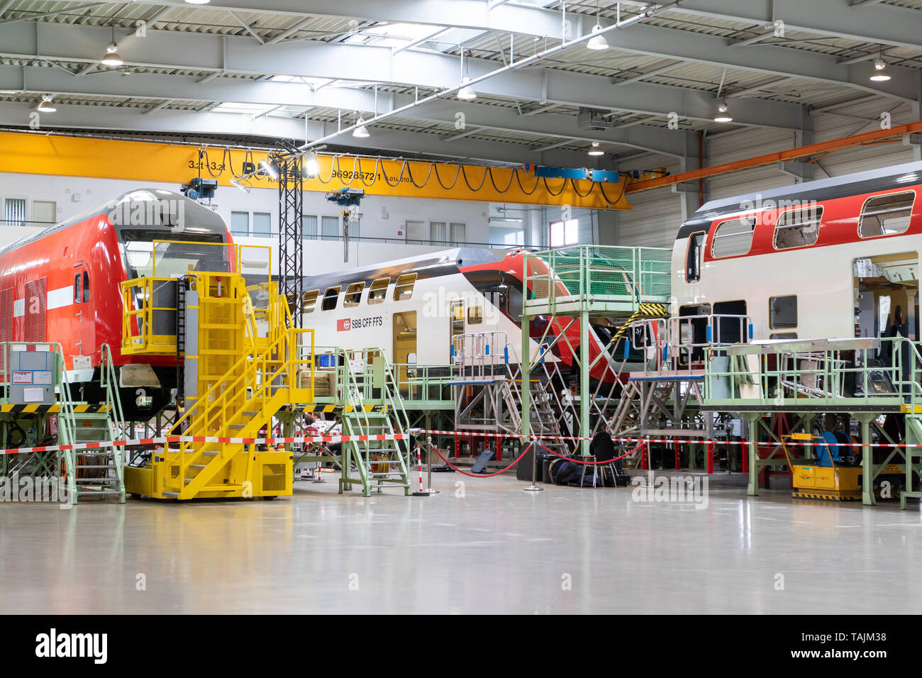 Görlitz, germany, May 25, 2019 - Production of Bi-level cars at the Bombardier plant in Görlitz (Saxony/Germany). Stock Photo