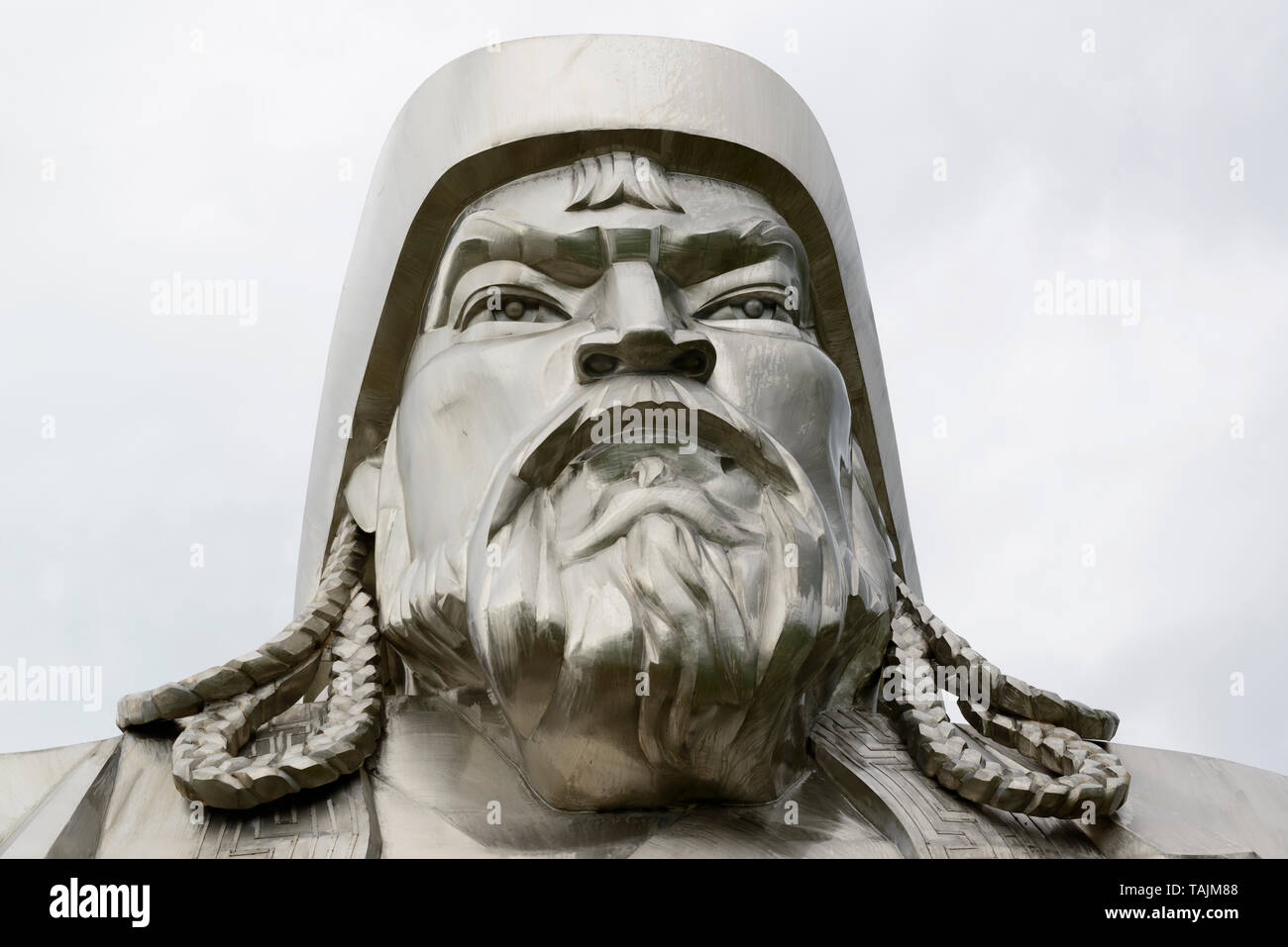 The Genghis Khan Equestrian Statue, part of the Genghis Khan Statue Complex, 54 km east of Ulaanbaatar, Mongolia. Stock Photo