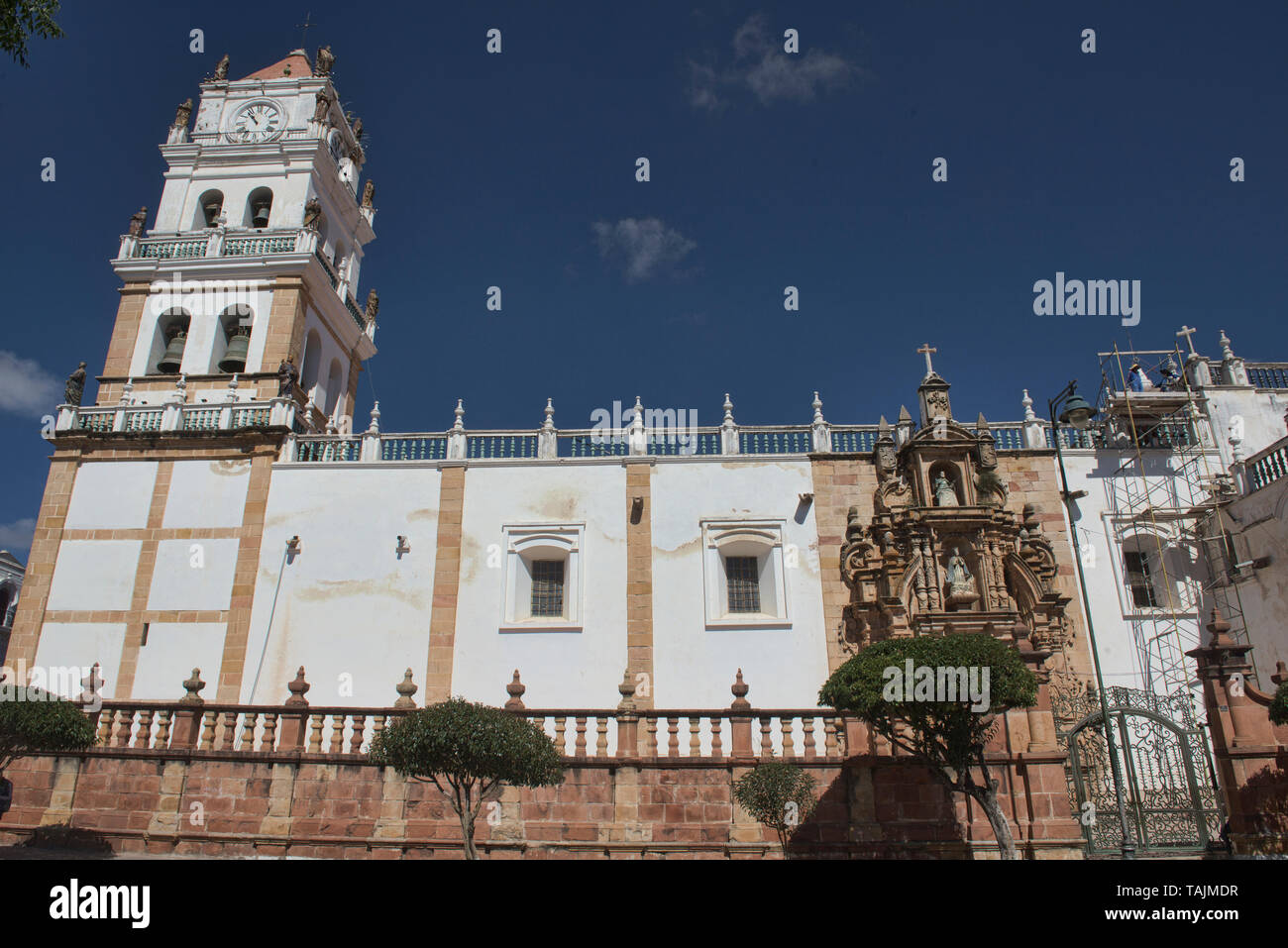 Metropolitan Cathedral of colonial Sucre, Bolivia Stock Photo