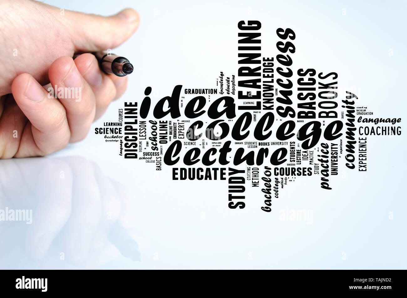Idea word cloud collage over white background Stock Photo