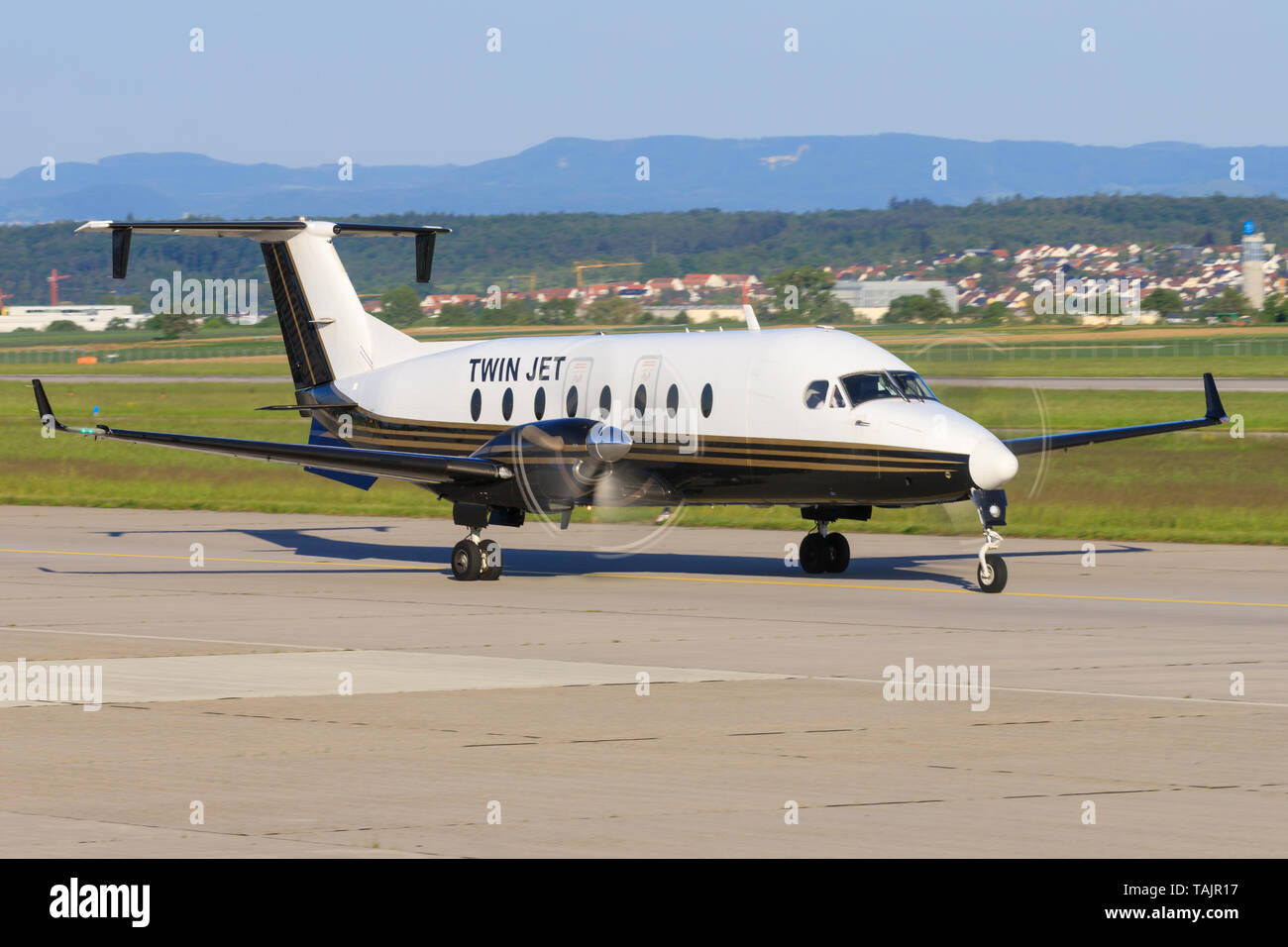 Stuttgart/Germany August 22, 2019: Twin Jet Beech 1900D at Stuttgart Airport. Stock Photo