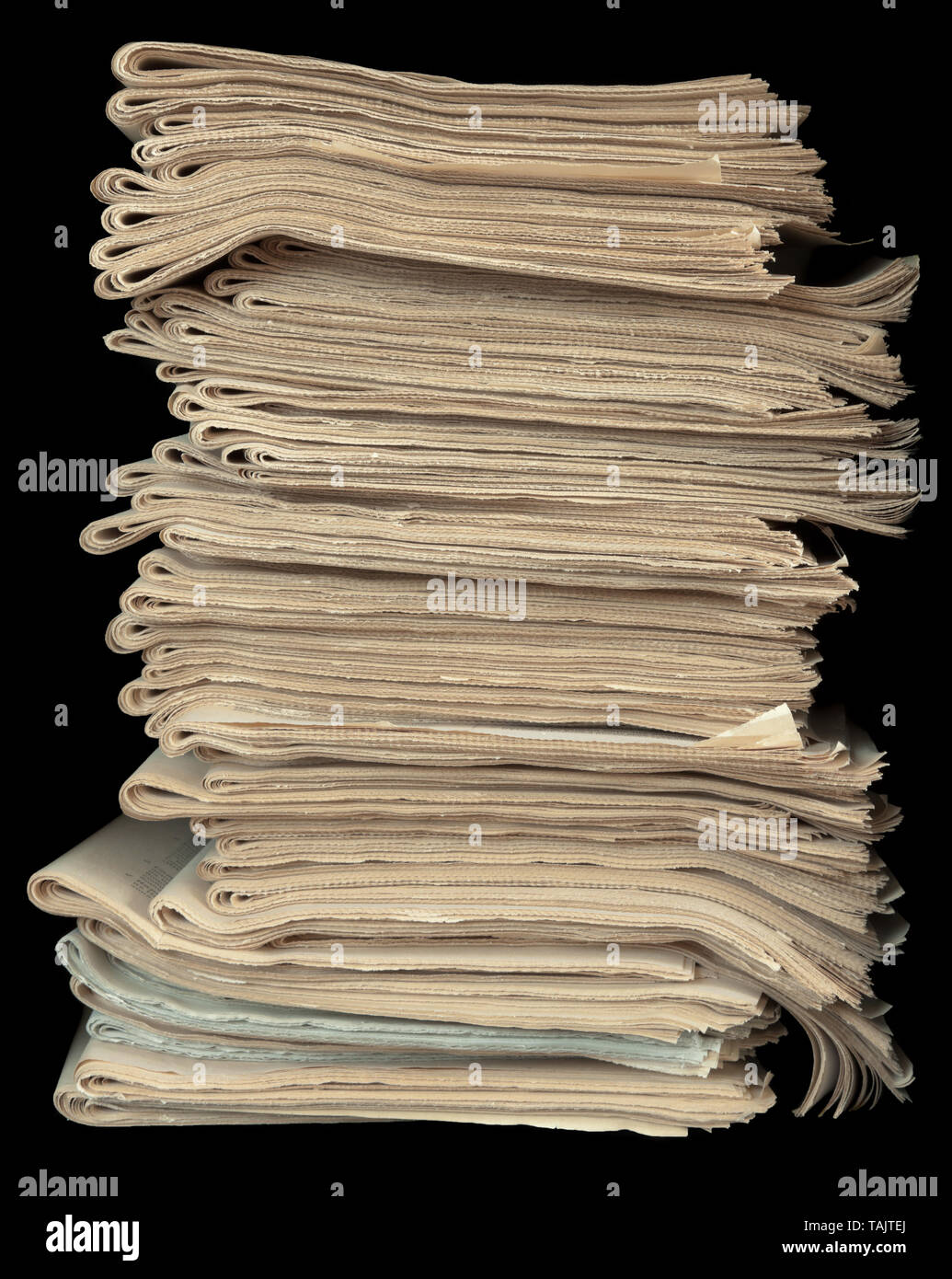 A stack of old newspapers, old, fat yellow Stock Photo Alamy
