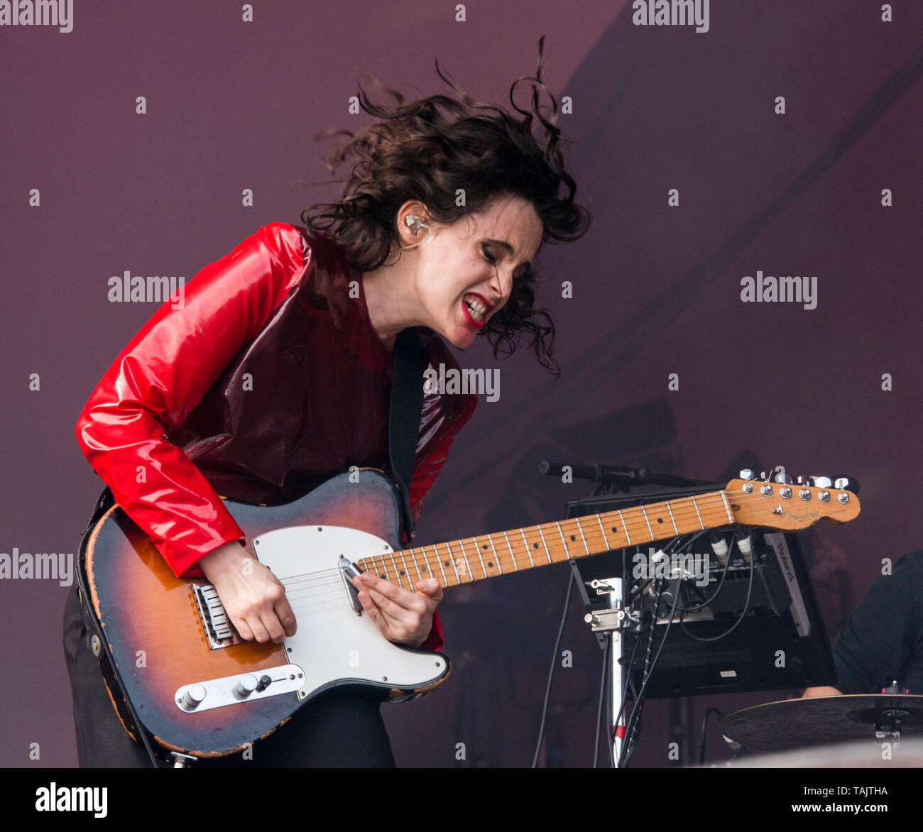 British rock singer and guitarist Anna Calvi performing live at the All Points East music festival at Victoria Park, East London, England, UK Stock Photo