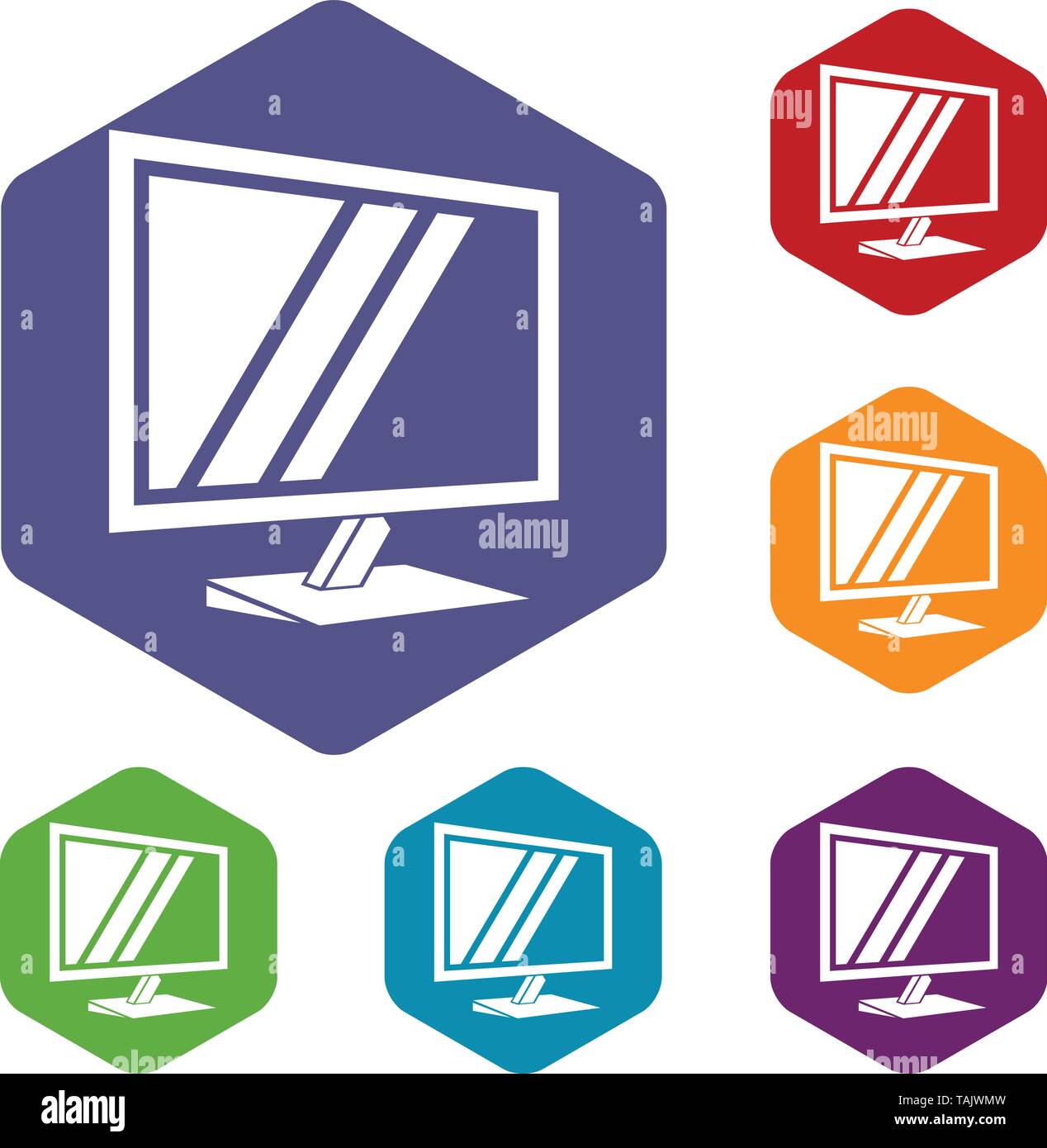 Tv icons vector hexahedron Stock Vector Image & Art - Alamy