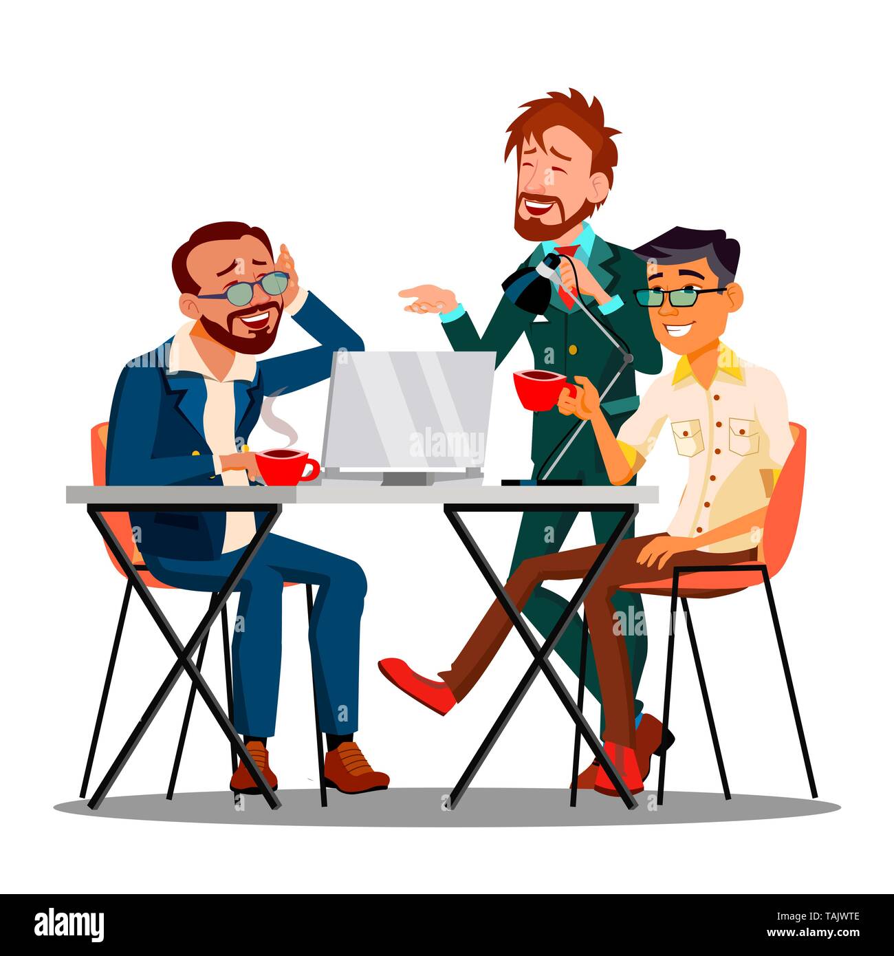 Informal Time At Work Characters Employees Vector Stock Vector