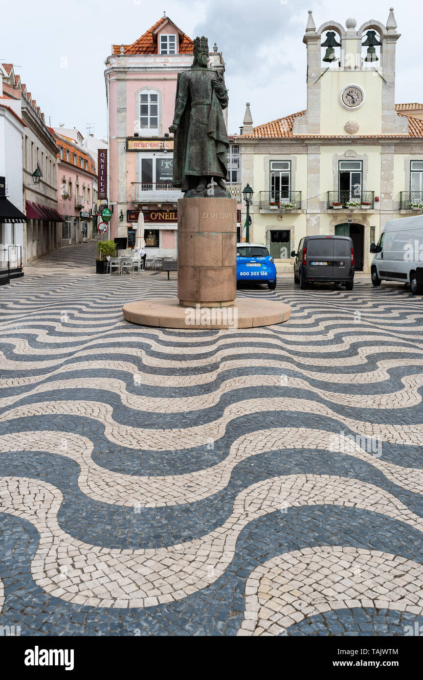 Statue in the centre of Cascais, Portugal Stock Photo