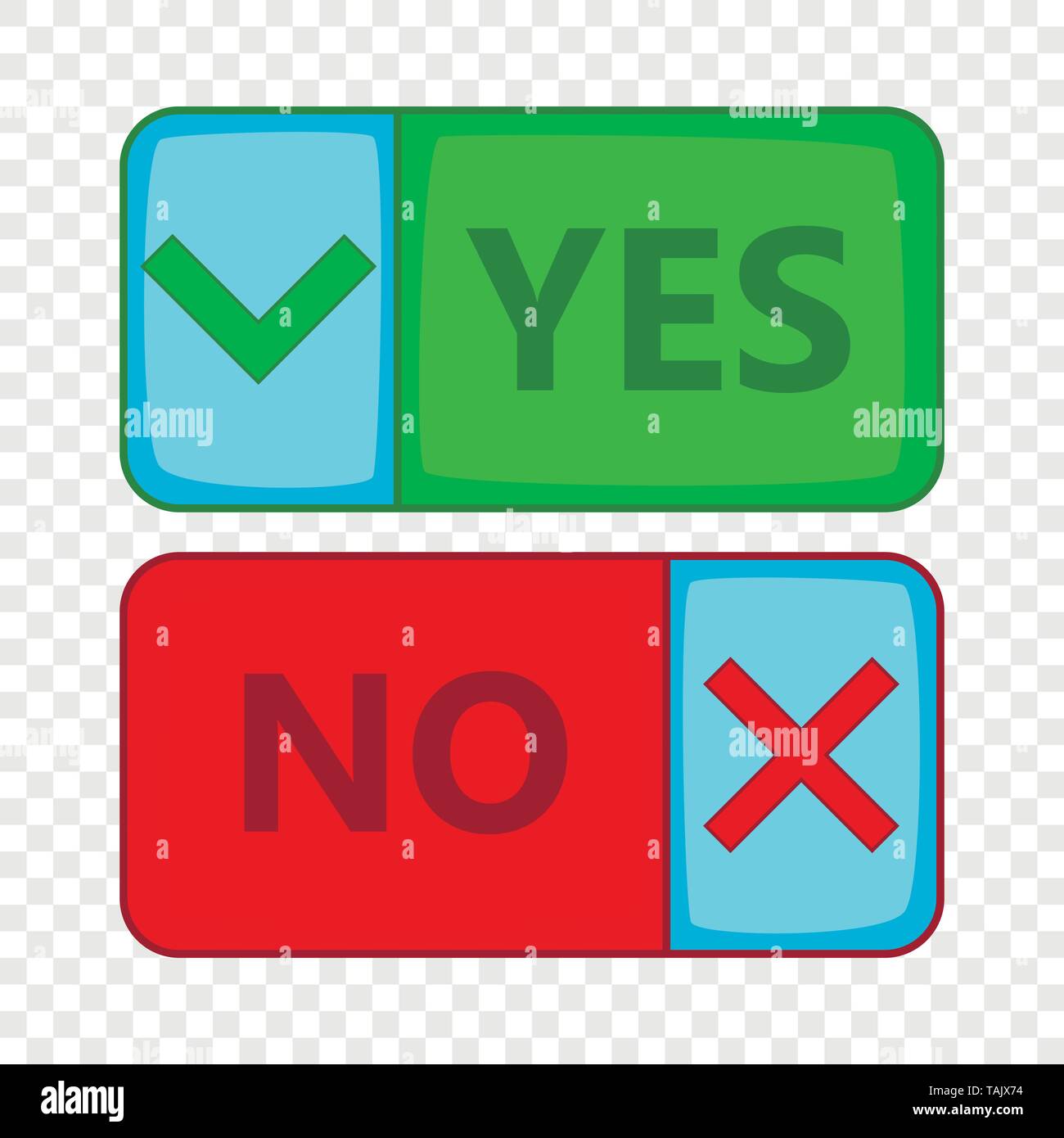 Yes and No button icon, cartoon style Stock Vector Image & Art - Alamy