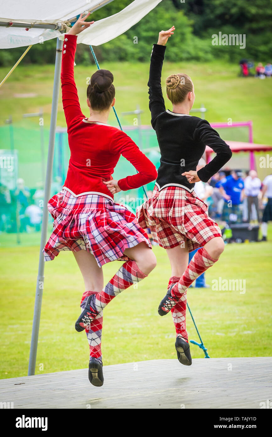 Ceilidh Dance competition at Scottish Highland Game Festival Stock Photo