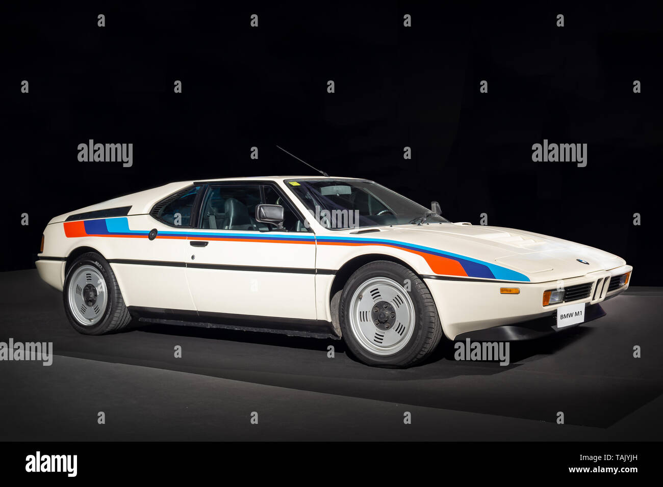 BARCELONA, SPAIN-MAY 11, 2019: 1979 BMW M1 (E26) at the 100 years of the Automobile Exhibition Stock Photo
