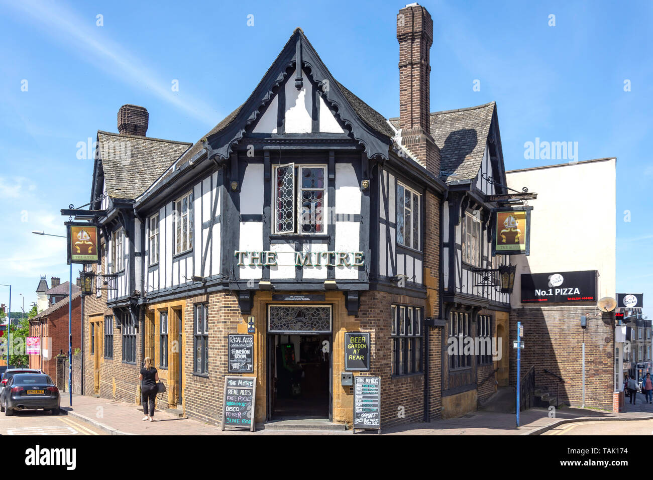 The mitre inn pub exterior timber framed historic lower high str hires
