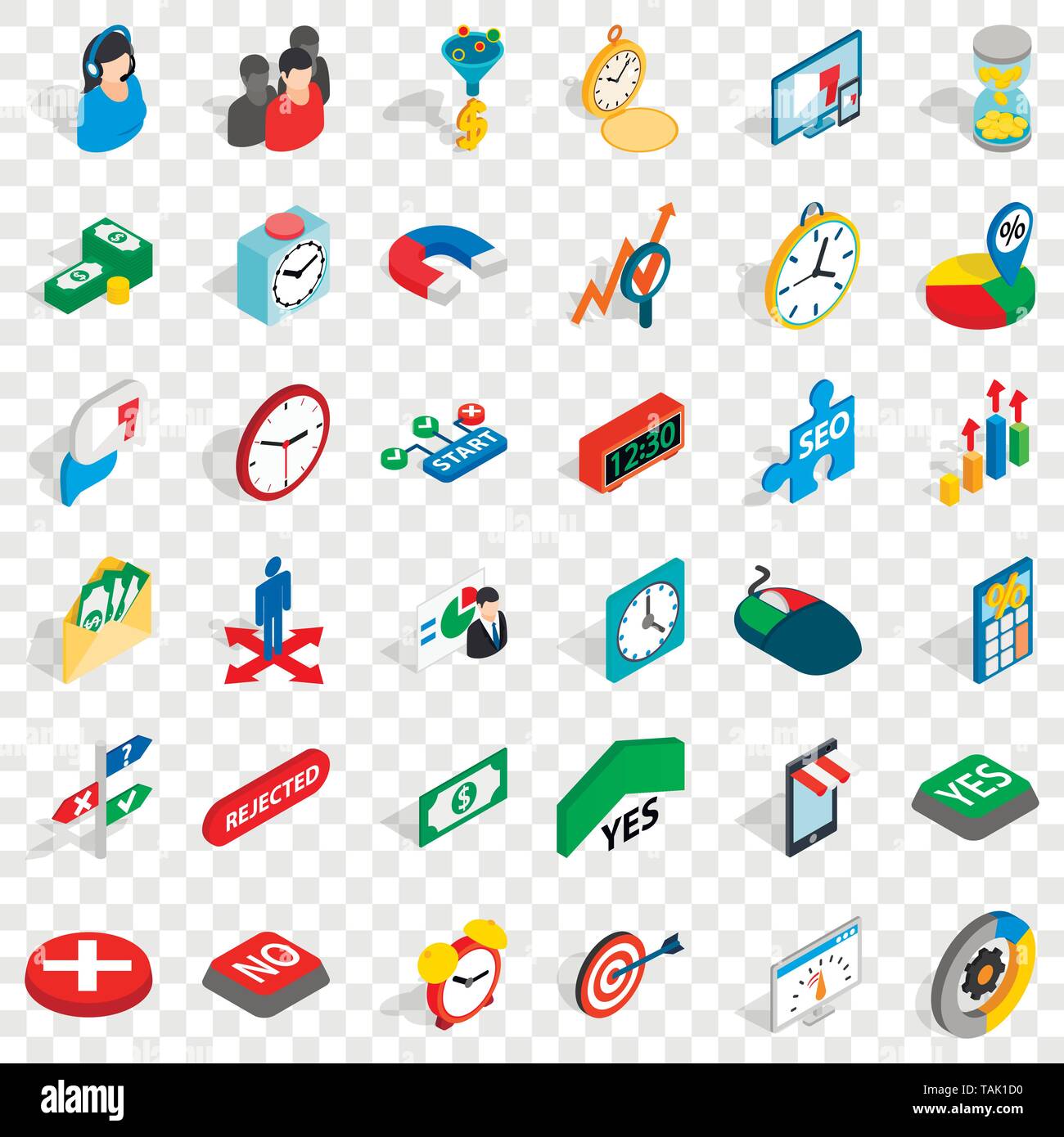 Time management icons set, isometric style Stock Vector Image & Art - Alamy