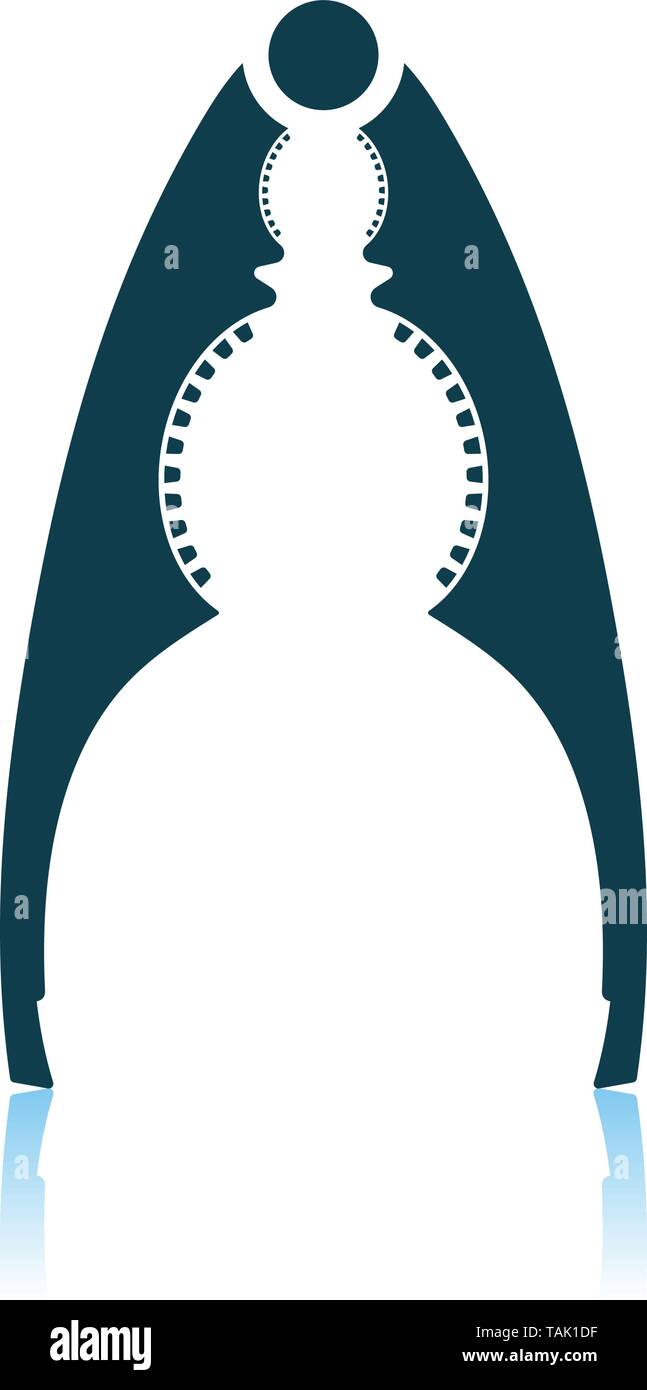Nutcracker Pliers Icon. Shadow Reflection Design. Vector Illustration. Stock Vector