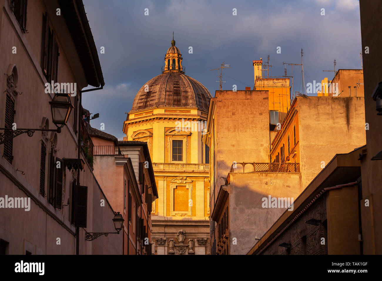 Old street in ancient Rome, Italy. Architecture and landmark concept ...