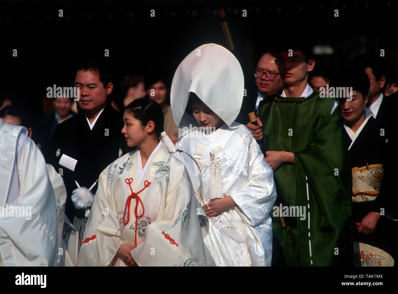 At A Traditional Japanese Wedding The Bride And Groom Usually Wear Japanese Wedding Kimono The Bride Wears A White Wedding Kimono Called Uchikake Stock Photo Alamy
