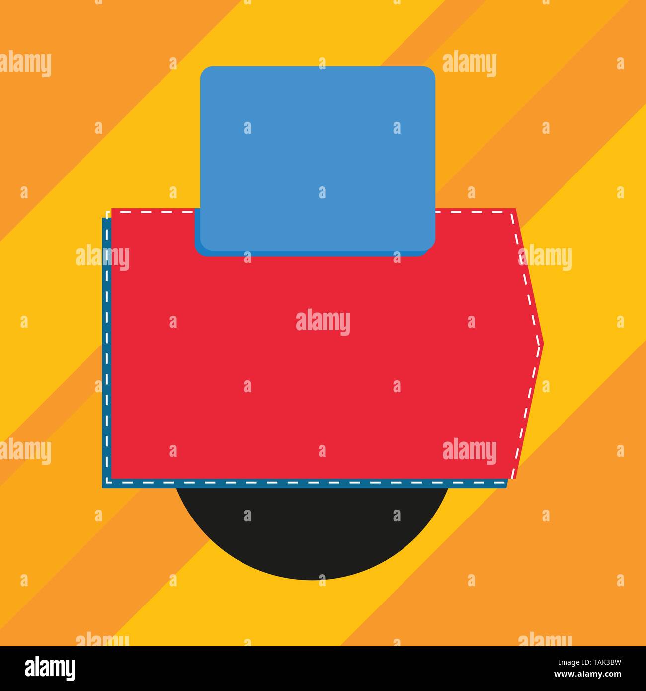 Blank banner rectangle square above semicircle down Geometrical background Stock Vector