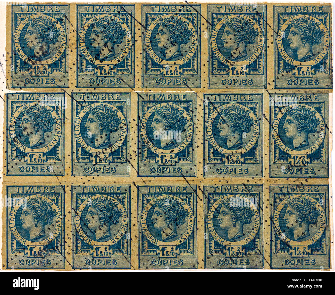 19th century French fiscal tax stamps Stock Photo Alamy