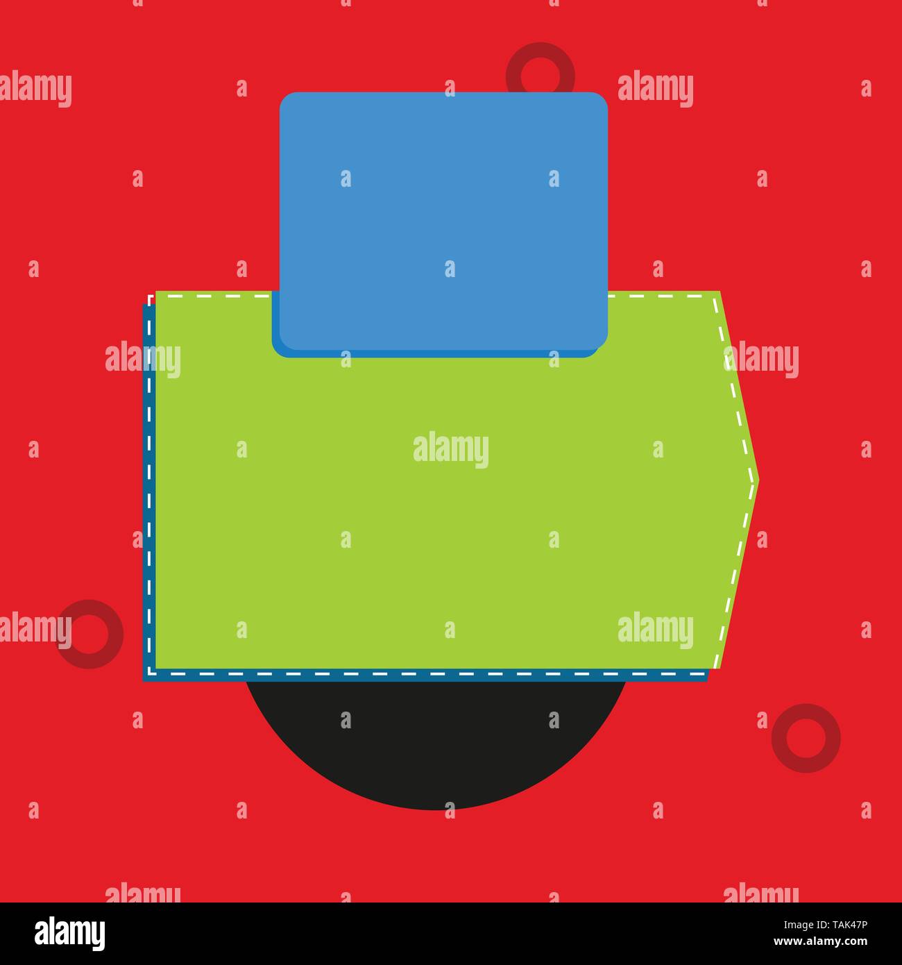 Blank banner rectangle square above semicircle down Geometrical background Stock Vector Image