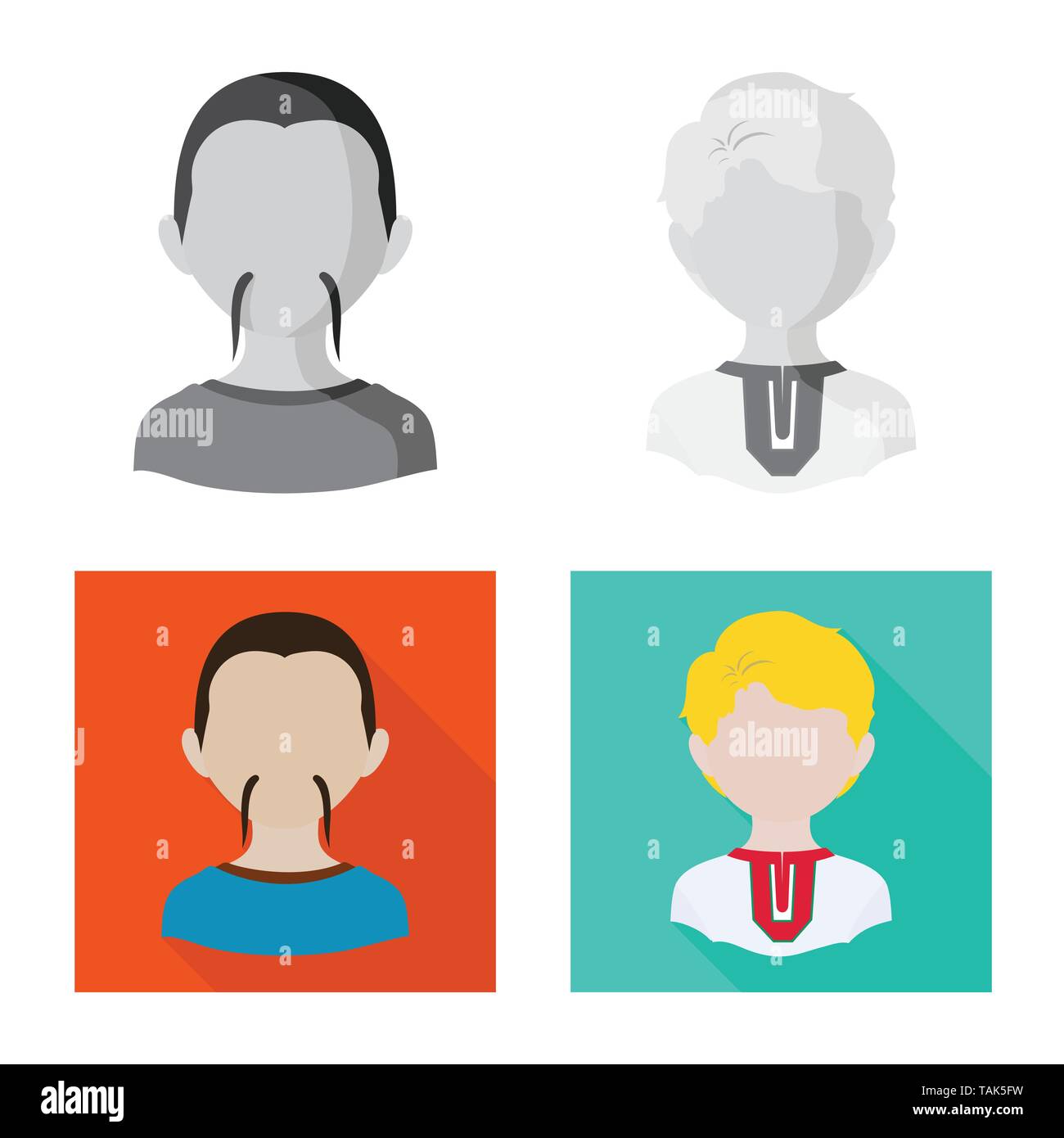 Vector illustration of imitator and resident icon. Collection of ...