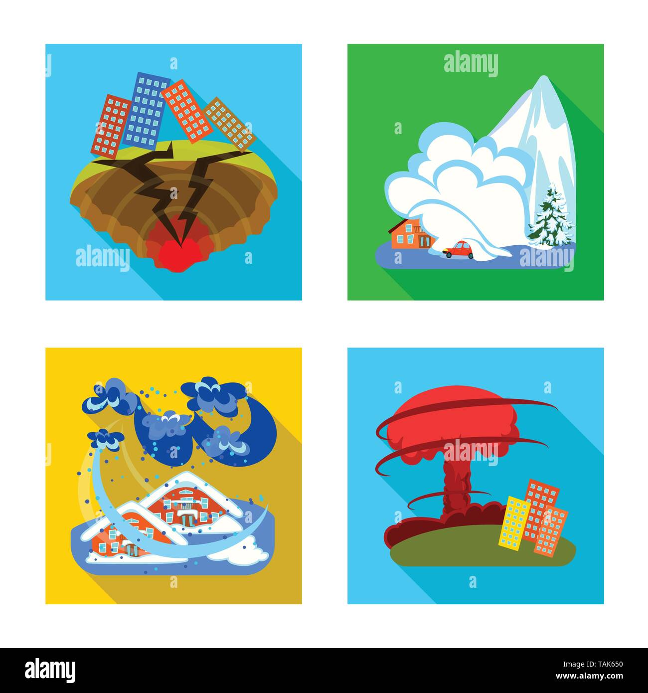 Vector illustration of collapse and environment icon. Collection of ...