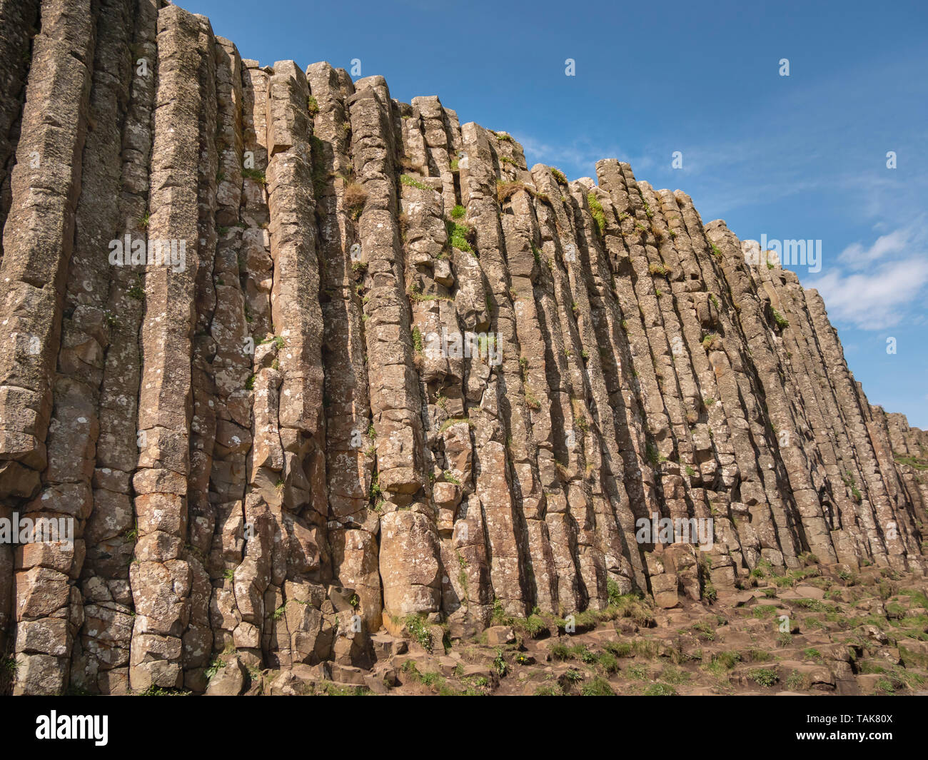 The typical rock formations of Giants Causeway in Northern Ireland ...
