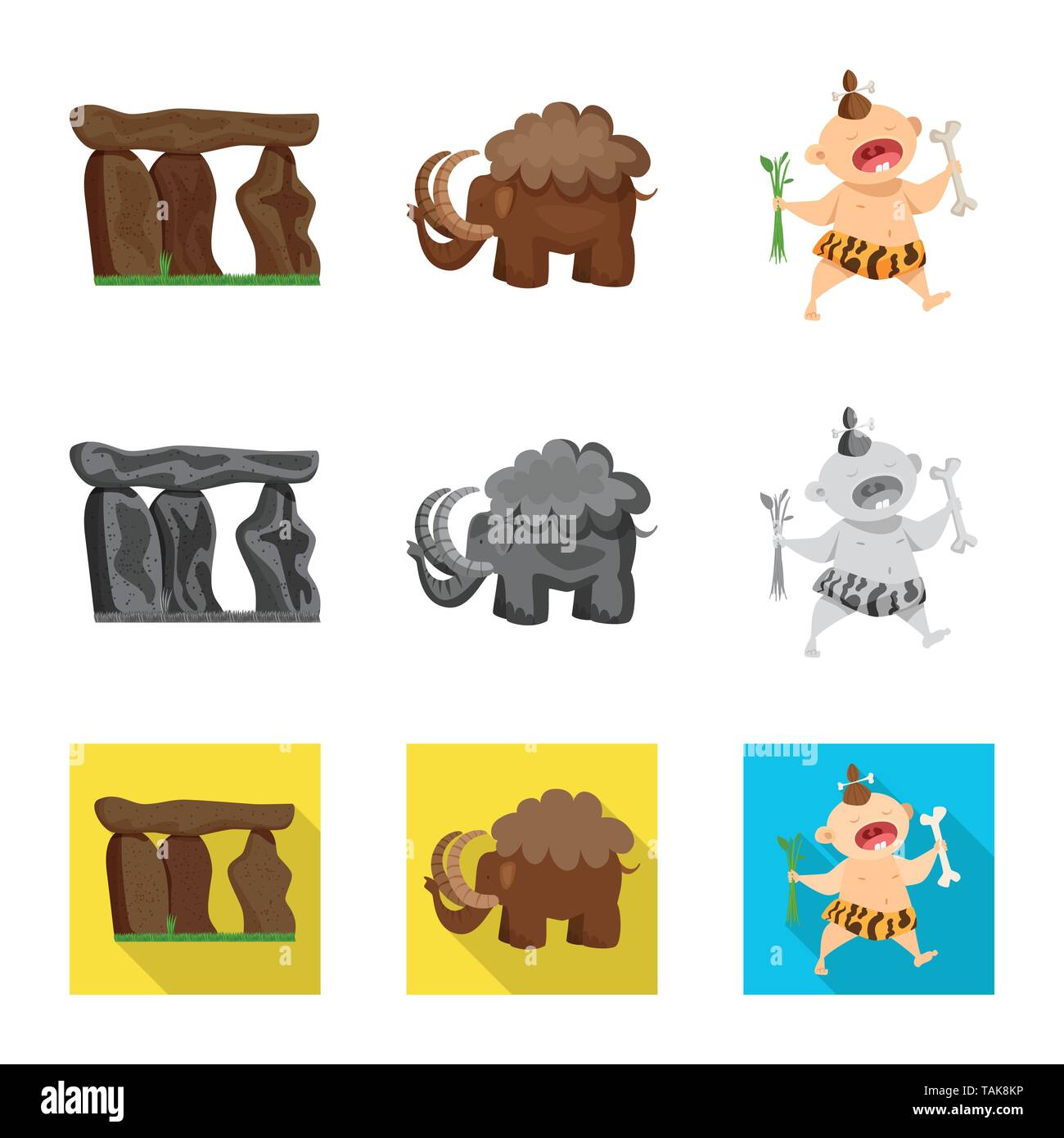 Vector design of evolution and prehistory symbol. Set of evolution and ...