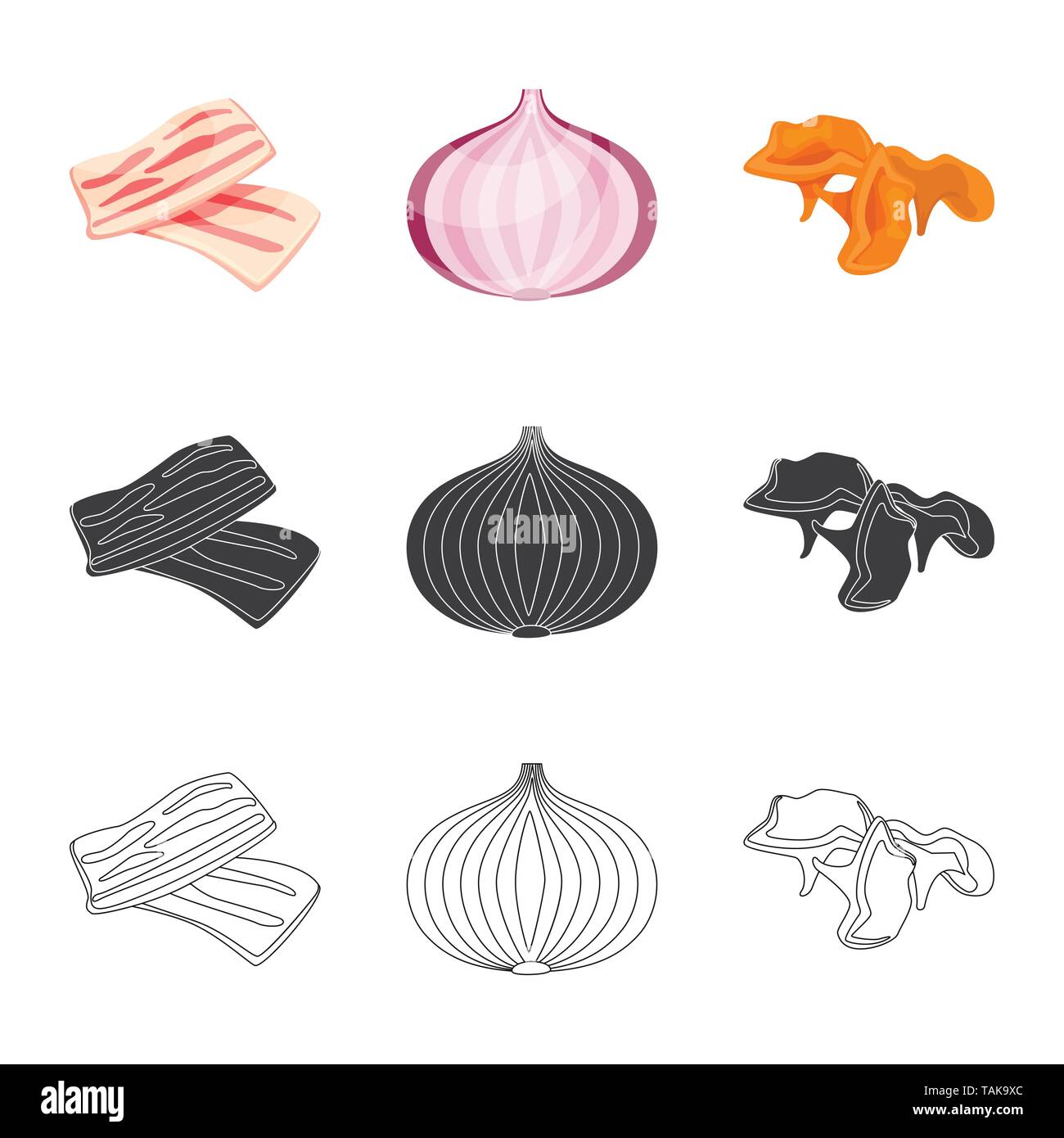 Vector design of taste and product icon. Collection of taste and ...
