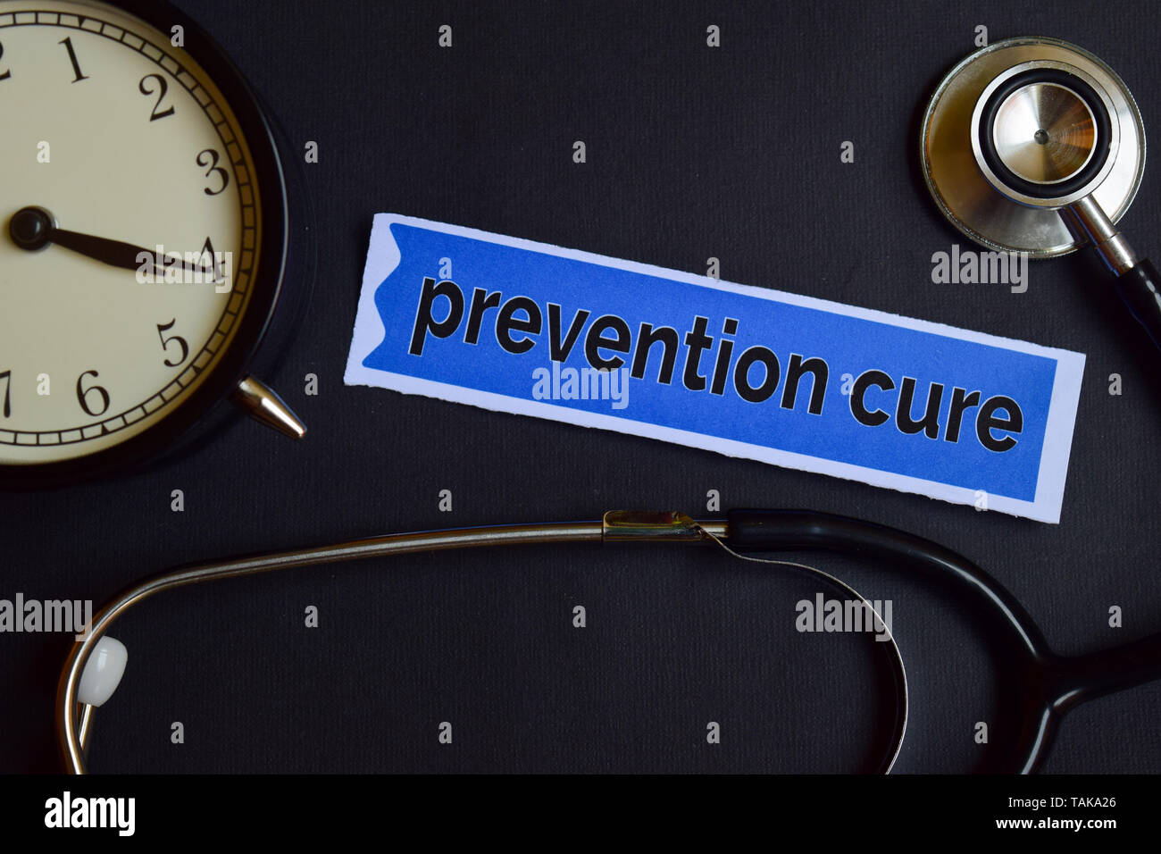 Prevention Clock Prevention cure on the print paper with Healthcare Concept Inspiration ...