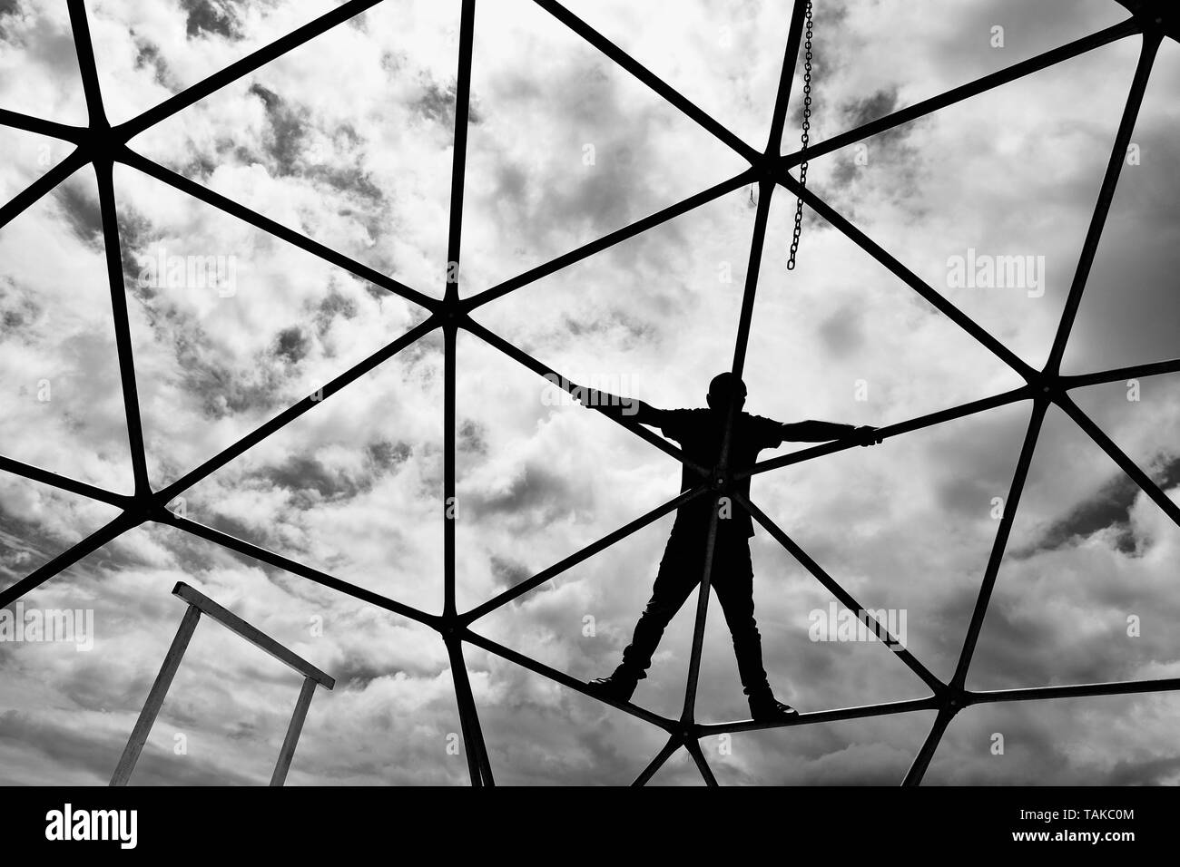 Equilibrium concept. Black and white image. Stock Photo