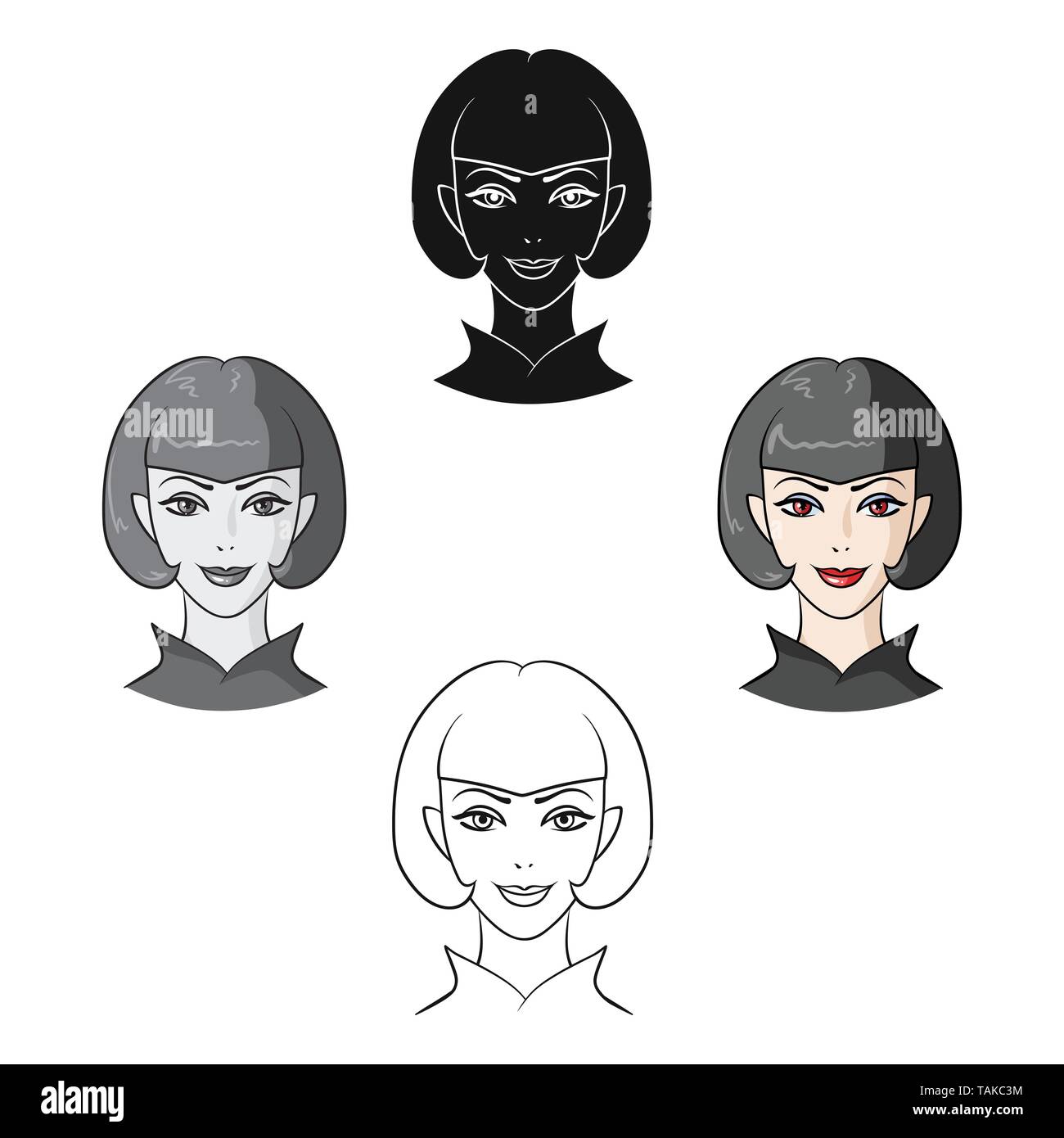 Avatar Girl With Short Hair Avatar And Face Single Icon In Cartoon