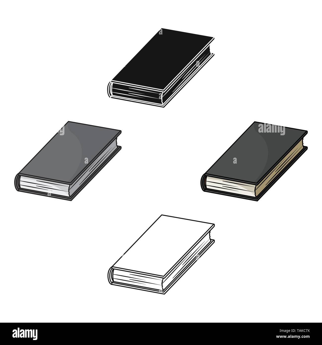 Black book icon in cartoon,black design isolated on white background ...