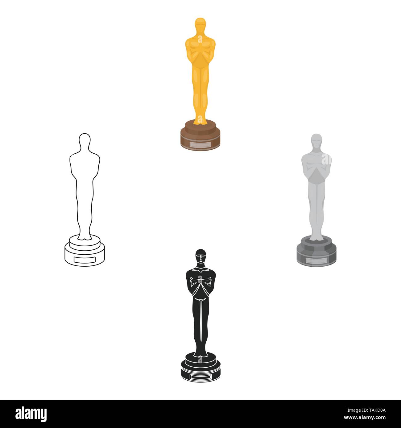 Academy award icon in cartoon,black style isolated on white background.  Films and cinema symbol vector illustration Stock Vector Image & Art - Alamy