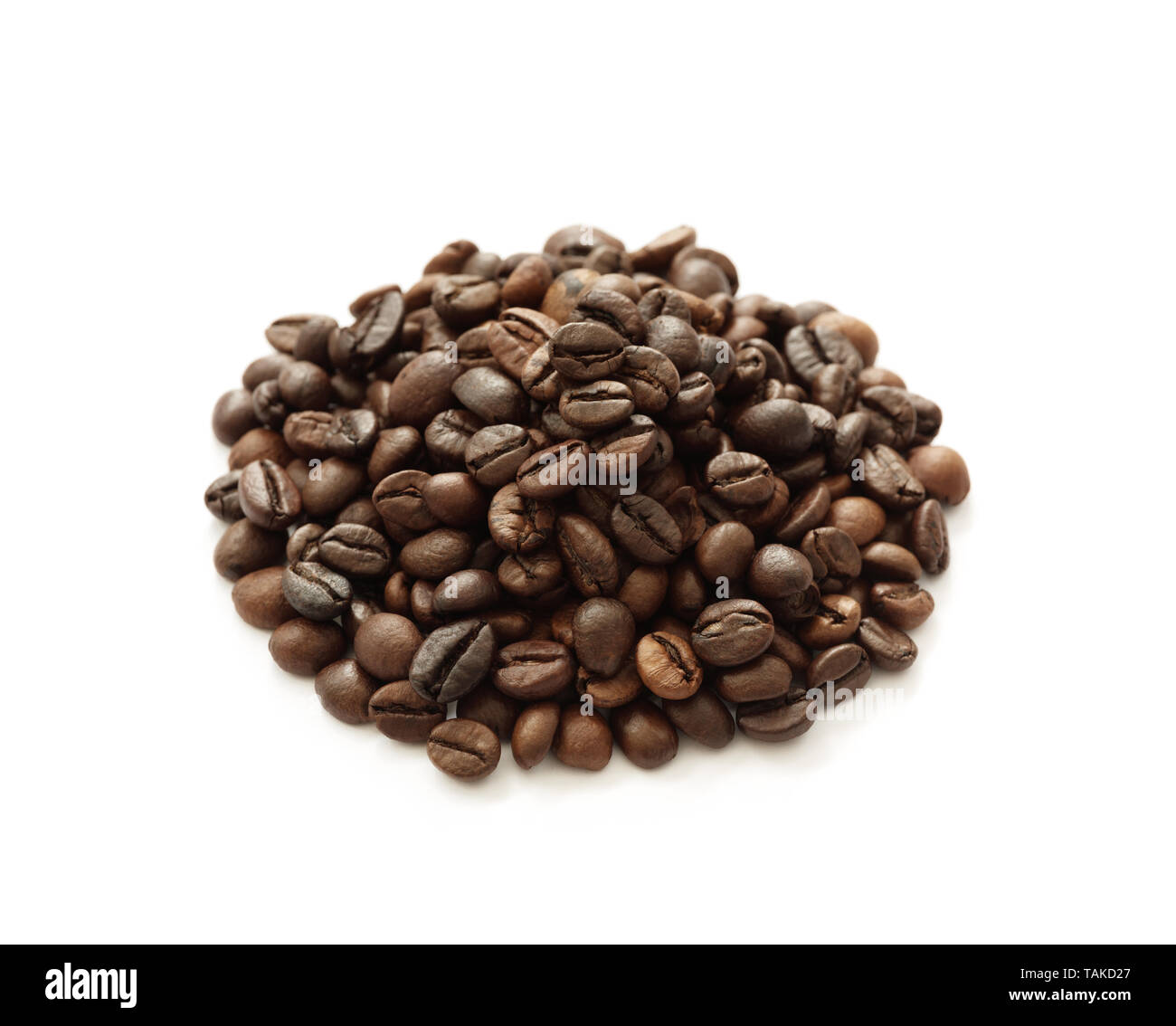 Coffee beans isolated on white background with copyspace for text ...