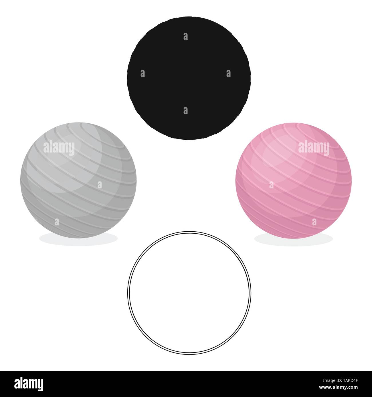 Pink rubber bouncy ball for exercises . Fitball for fitness.Gym And ...