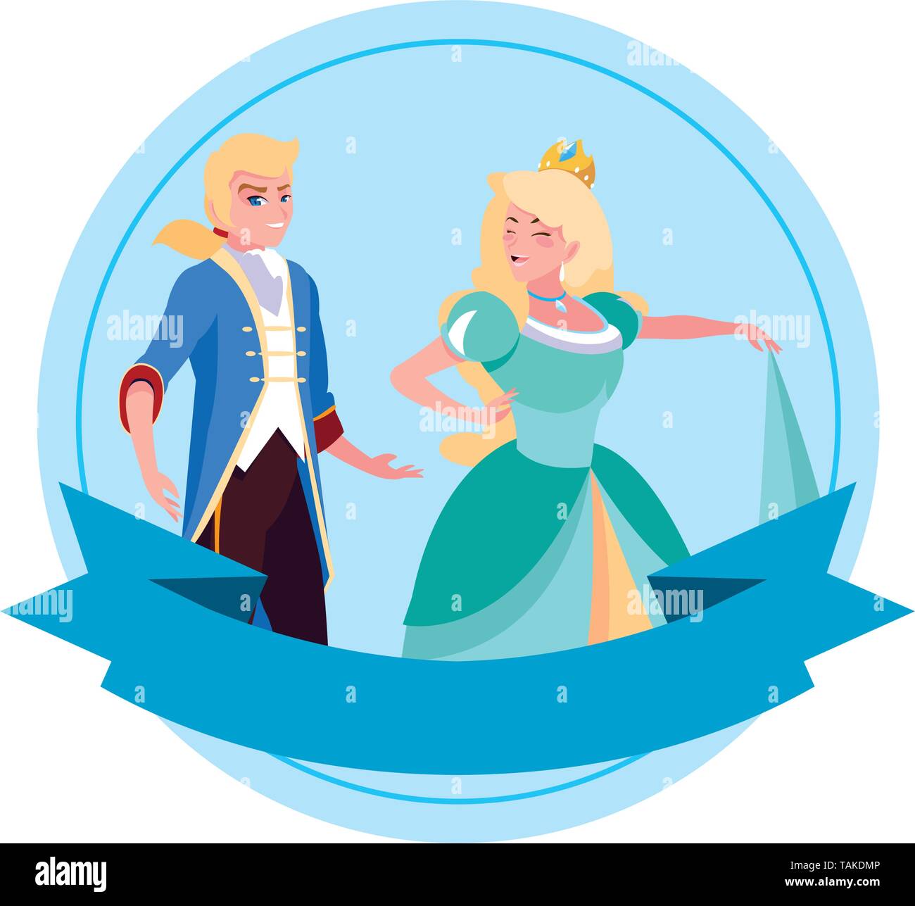 prince charming and princess of tales characters vector illustration ...