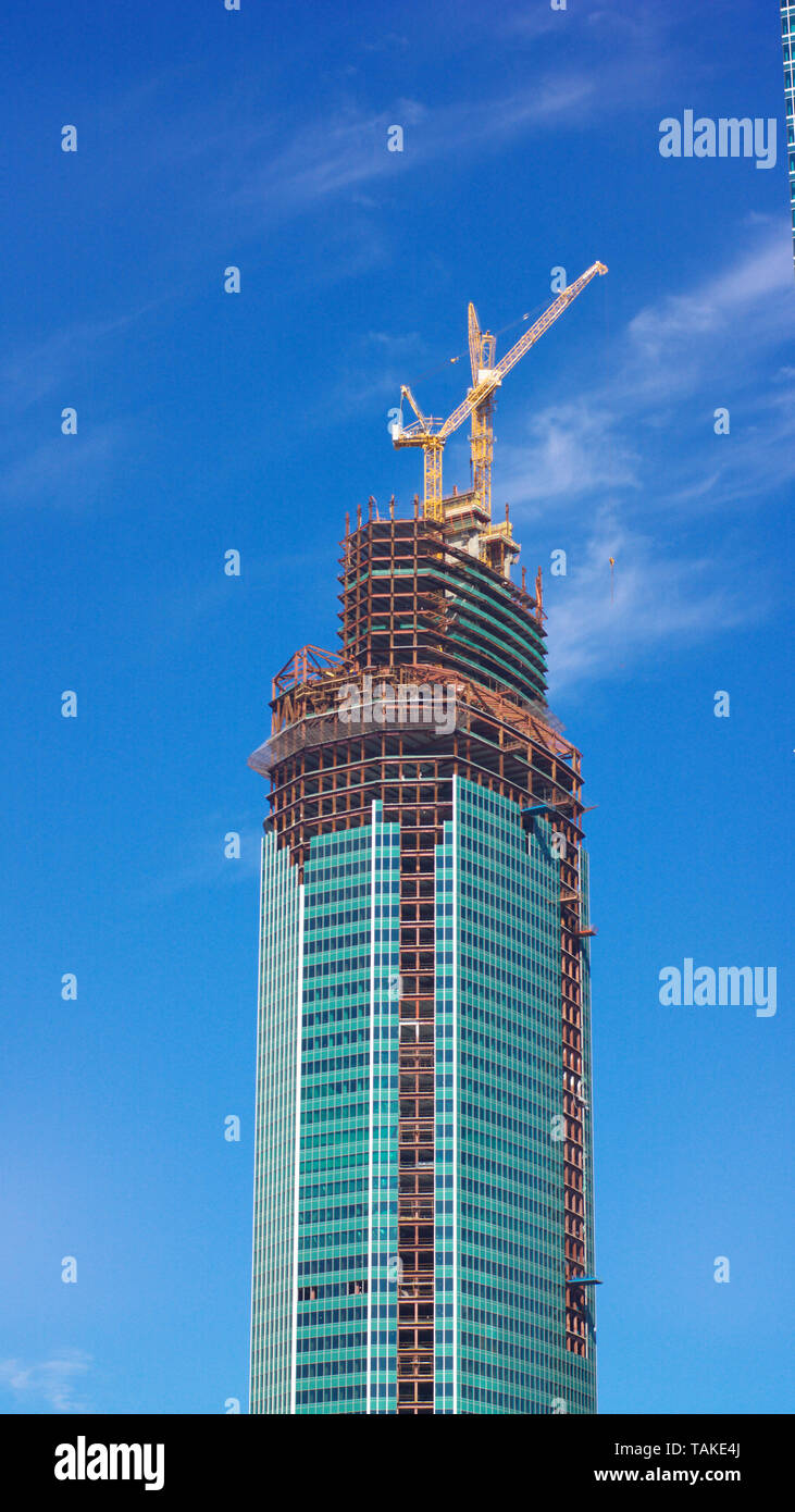 skyscraper develop on sky background Stock Photo - Alamy
