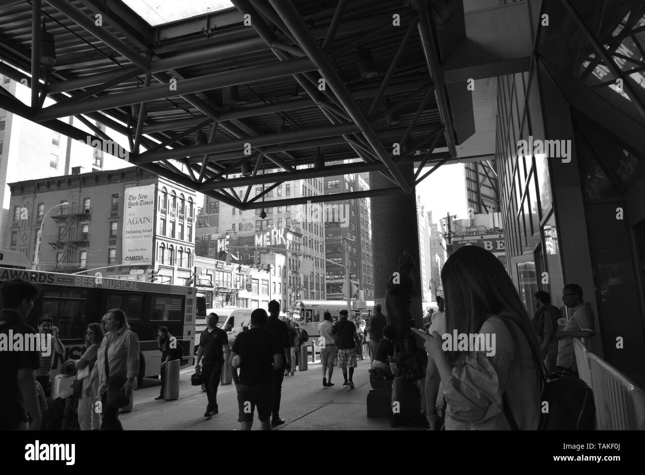 new york city - port authority bus station black & white shot.may 2018 Stock Photo