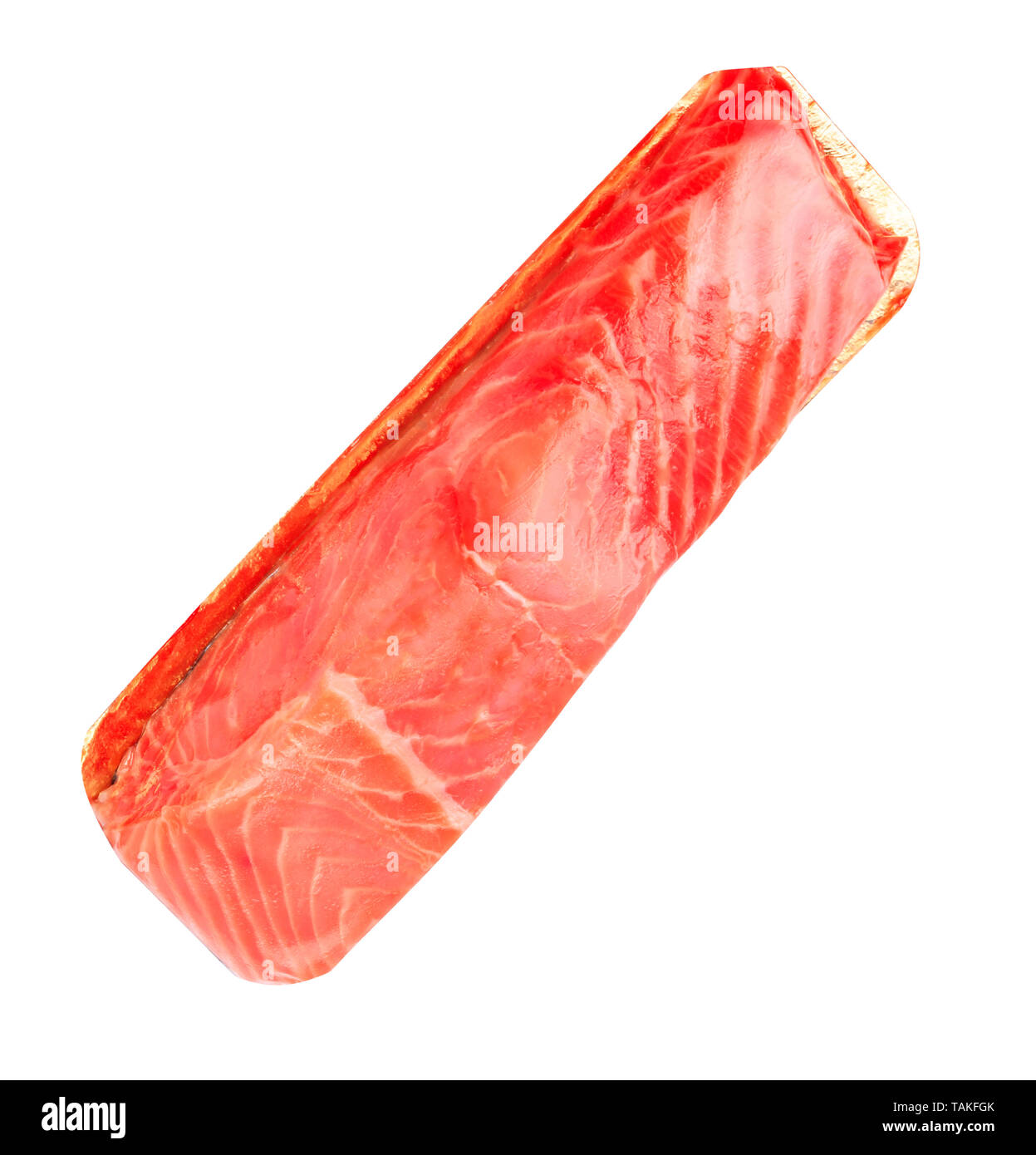 piece of red fish fillet isolated on white Stock Photo - Alamy