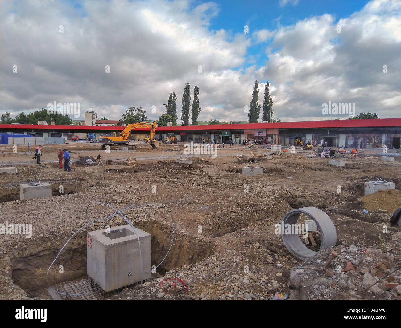 Zajecar, Serbia May 23, 2019 Works before the opening of a new
