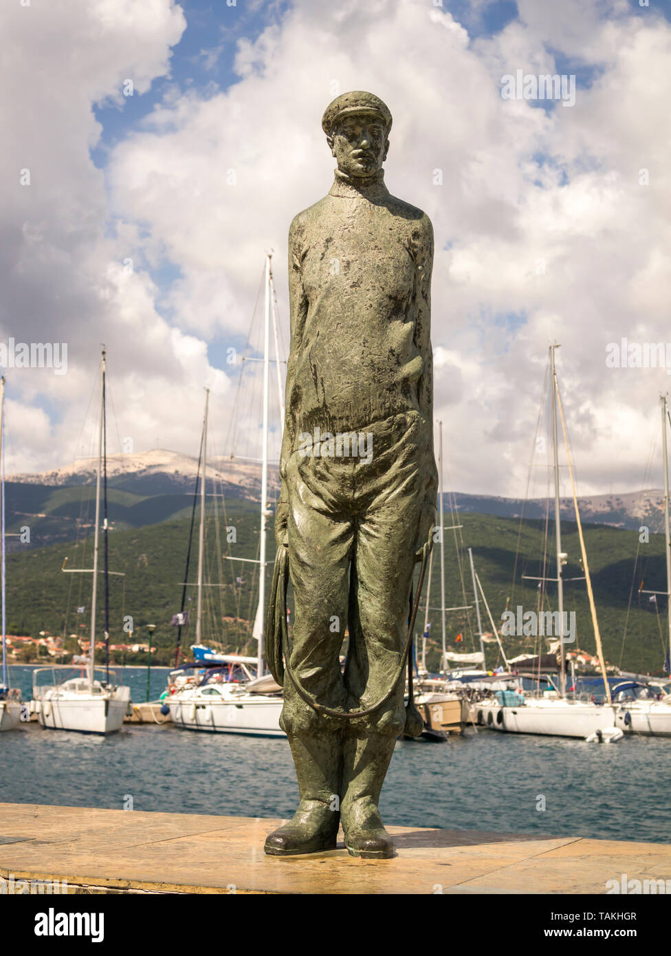 Statue of Nikos Kavvadias Sami Cefalonia Greece Stock Photo