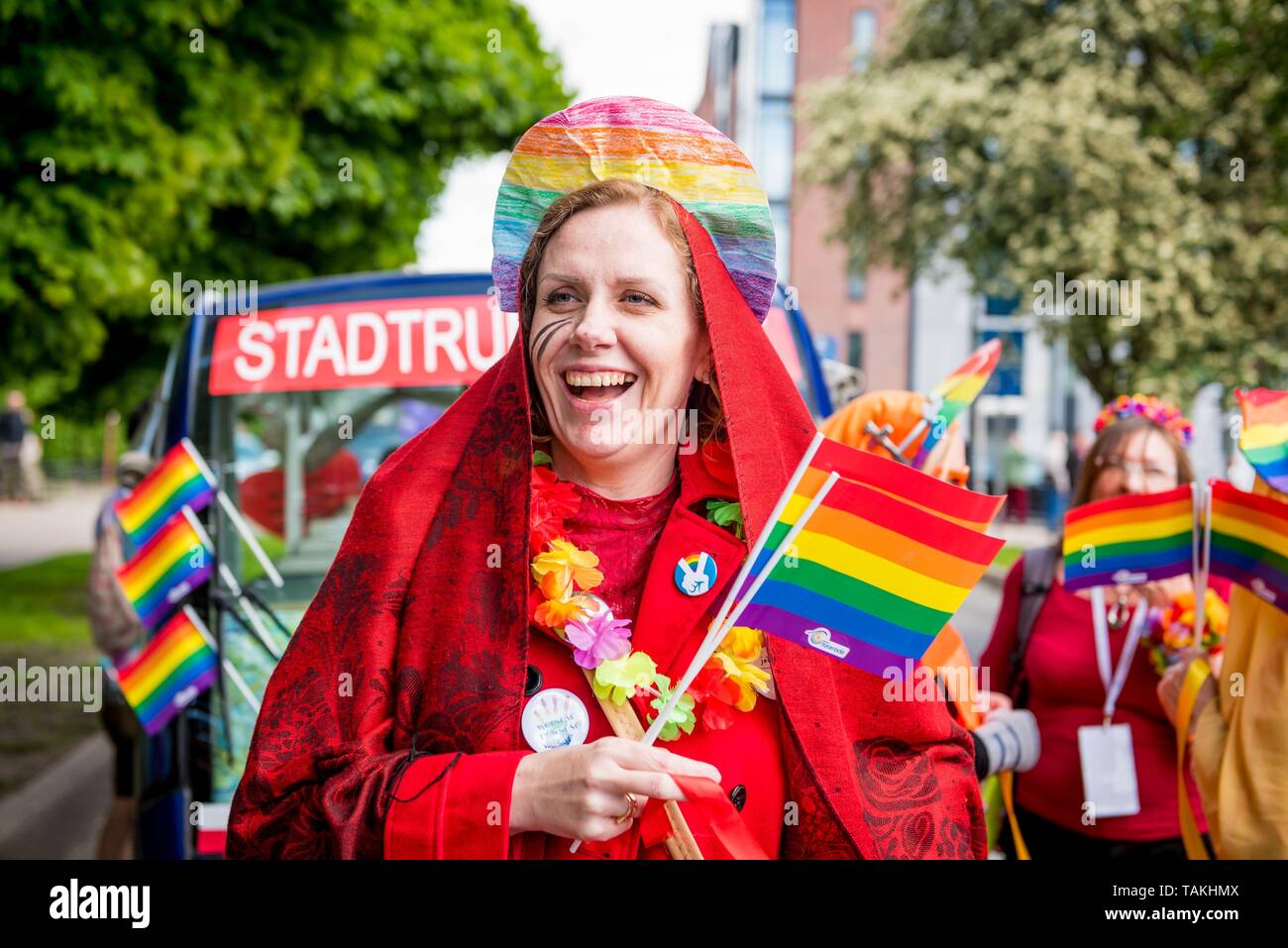 The 5th Tricity Equality March – Love can only combine, strolls through the streets on May 25, 2019 in Gdansk, Poland. Stock Photo