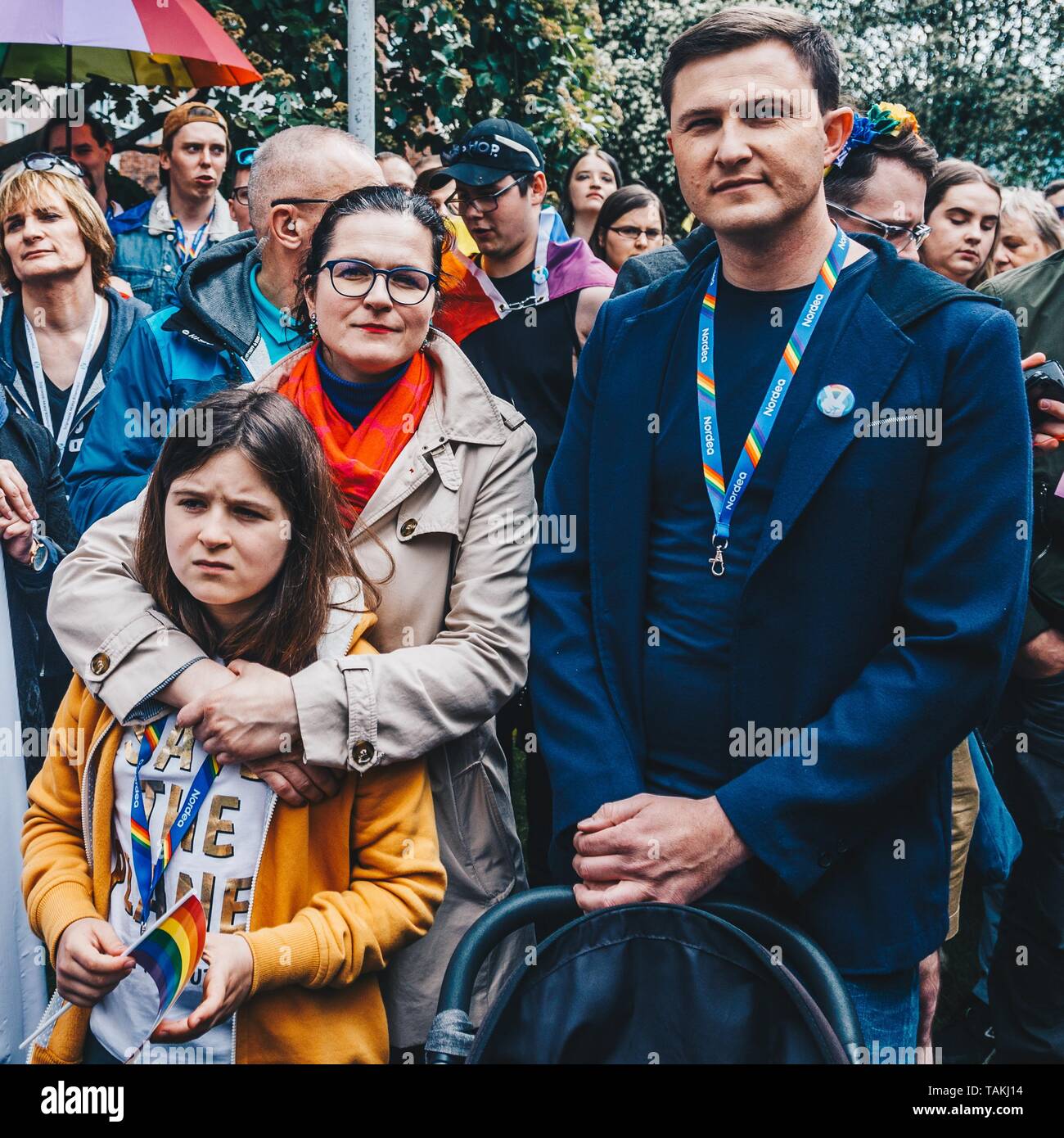 The 5th Tricity Equality March – Love can only combine, strolls through the streets on May 25, 2019 in Gdansk, Poland.   Current Mayor of Gdansk Aleks Stock Photo