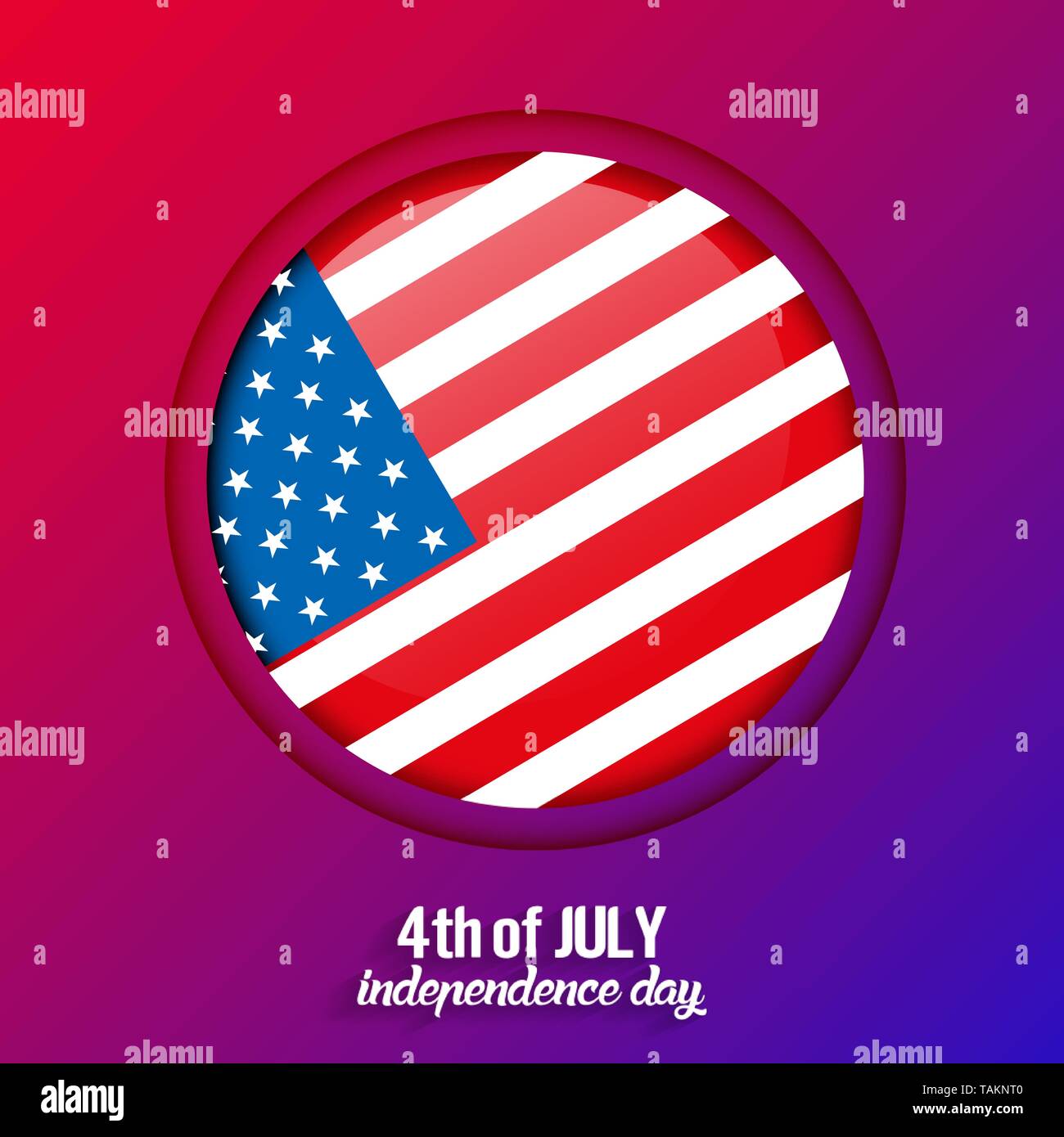 4th of July, United States independence day greeting card with colorful ...