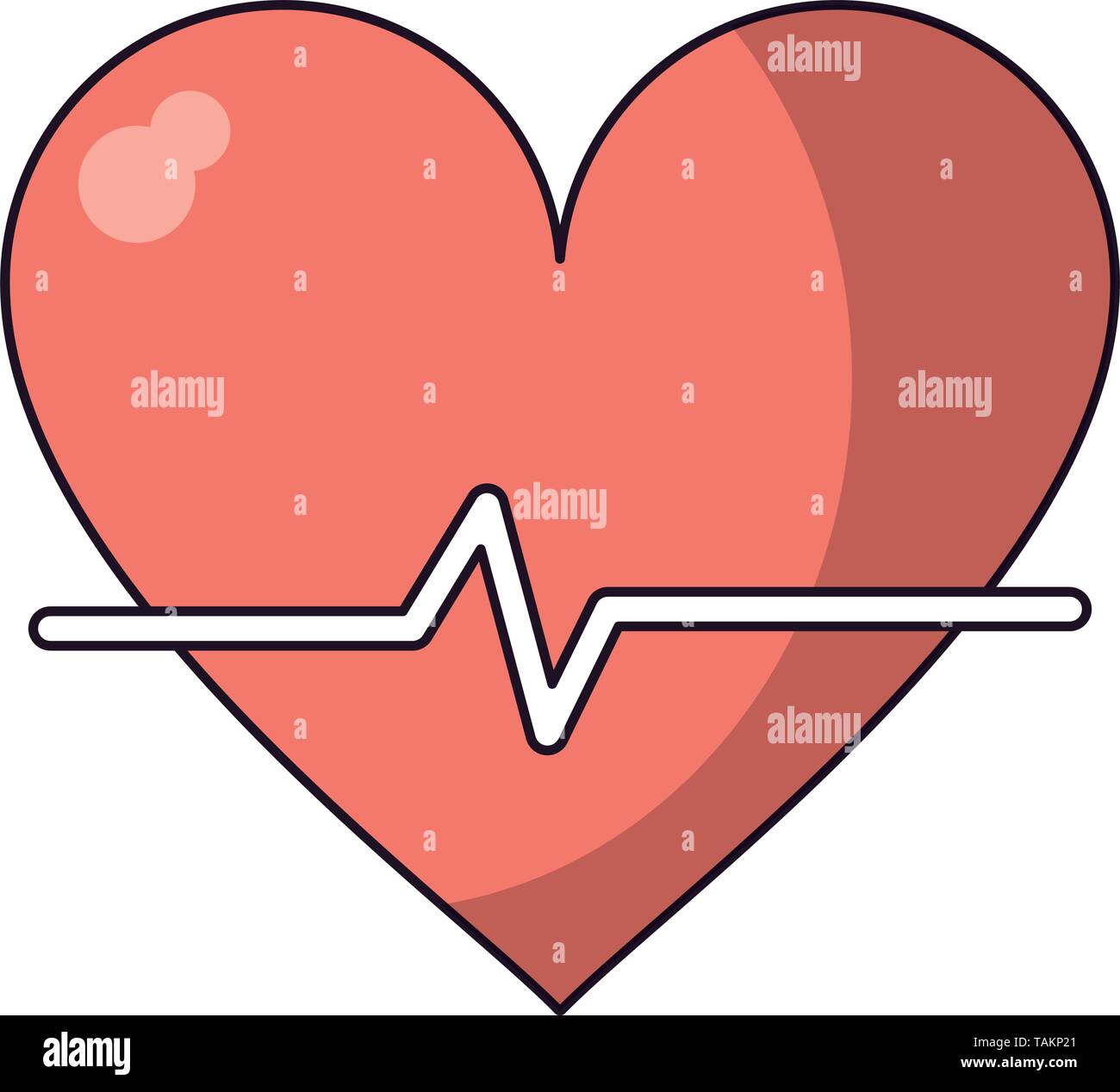 Medical heartbeat symbol isolated vector illustration Stock Vector