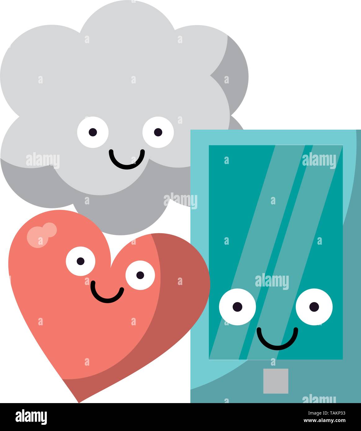 Folder and smartphone with cloud computing vector illustration Stock ...