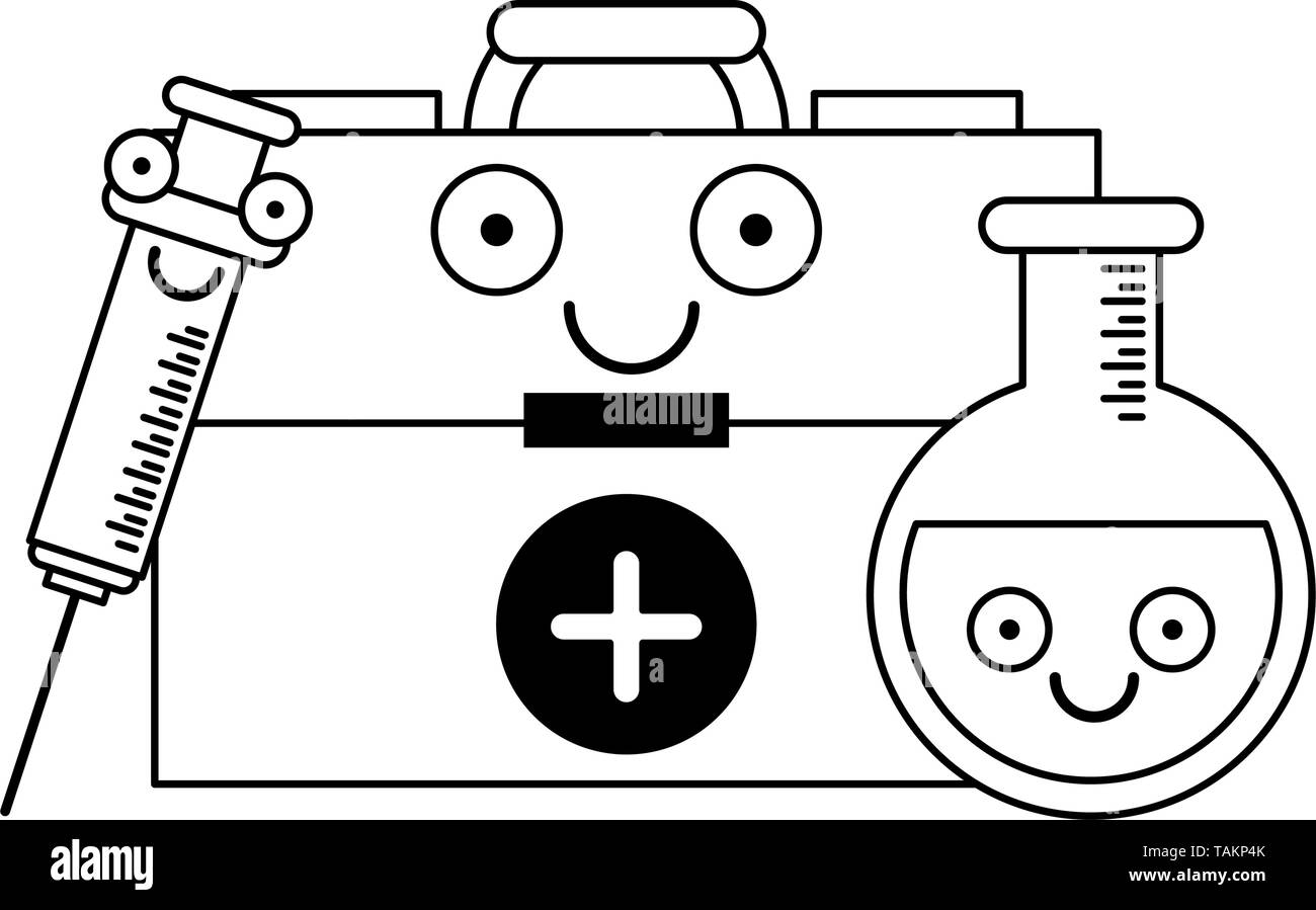 Medical healthcare cartoons in black and white Stock Vector Image & Art ...