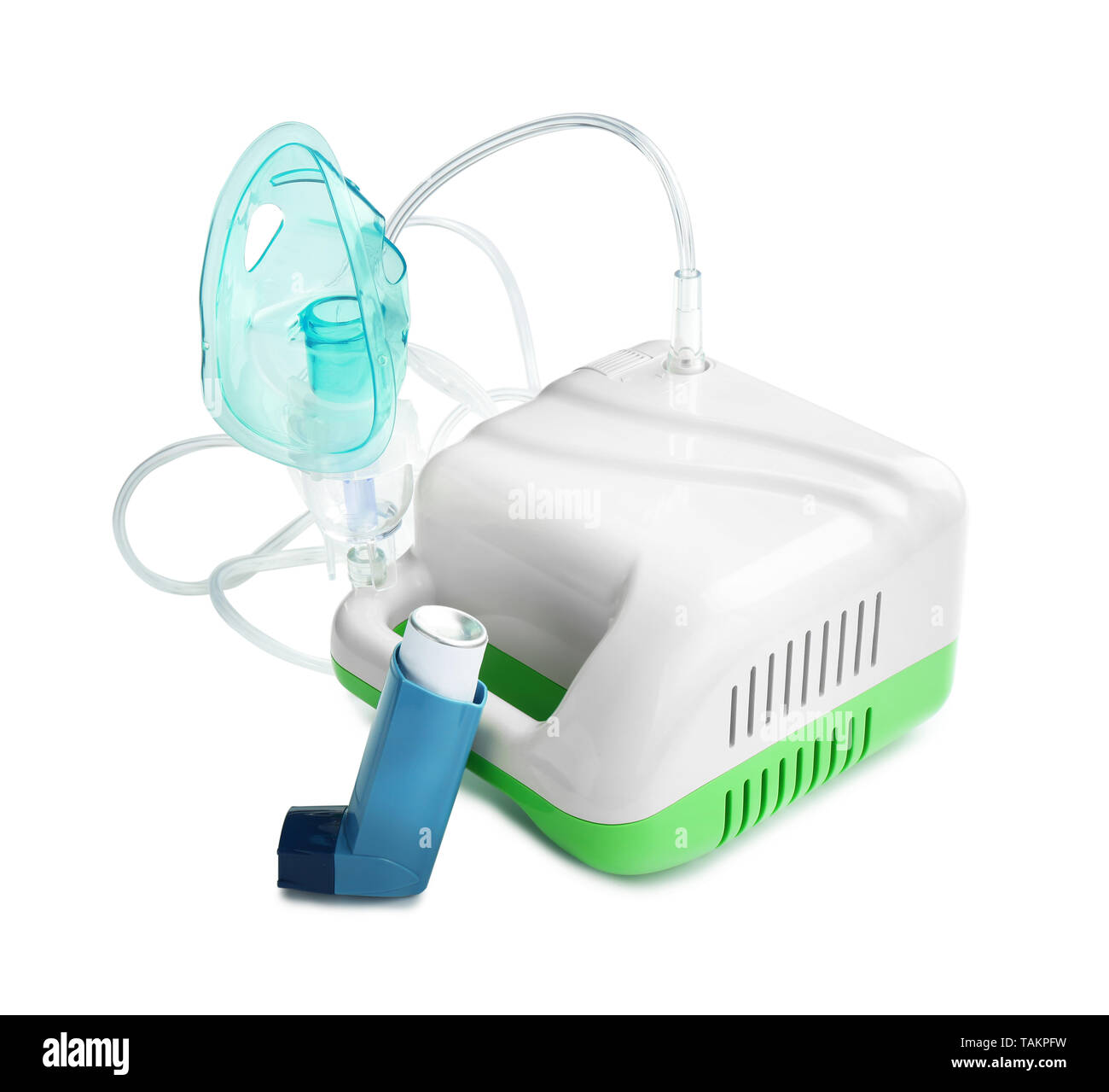 Nebulizer and inhaler on white background Stock Photo - Alamy