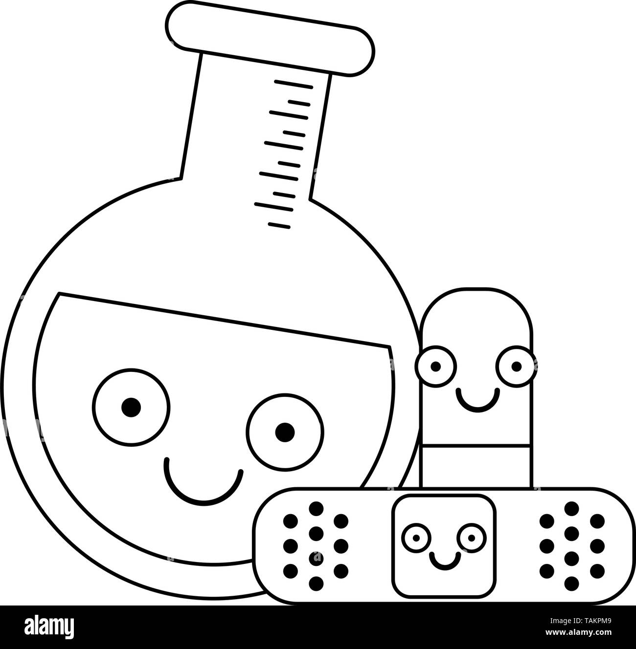 Medical healthcare cartoons in black and white Stock Vector Image & Art ...