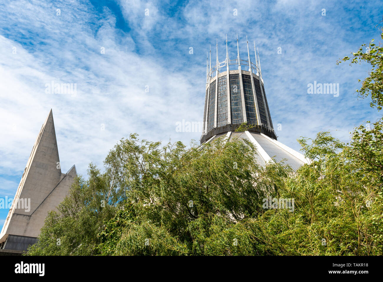 LIVERPOOL, UK, 26 MAY 2019: A view documenting the interior of the  Metropolitan Cathedral of Christ the King, in Liverpool. Stock Photo